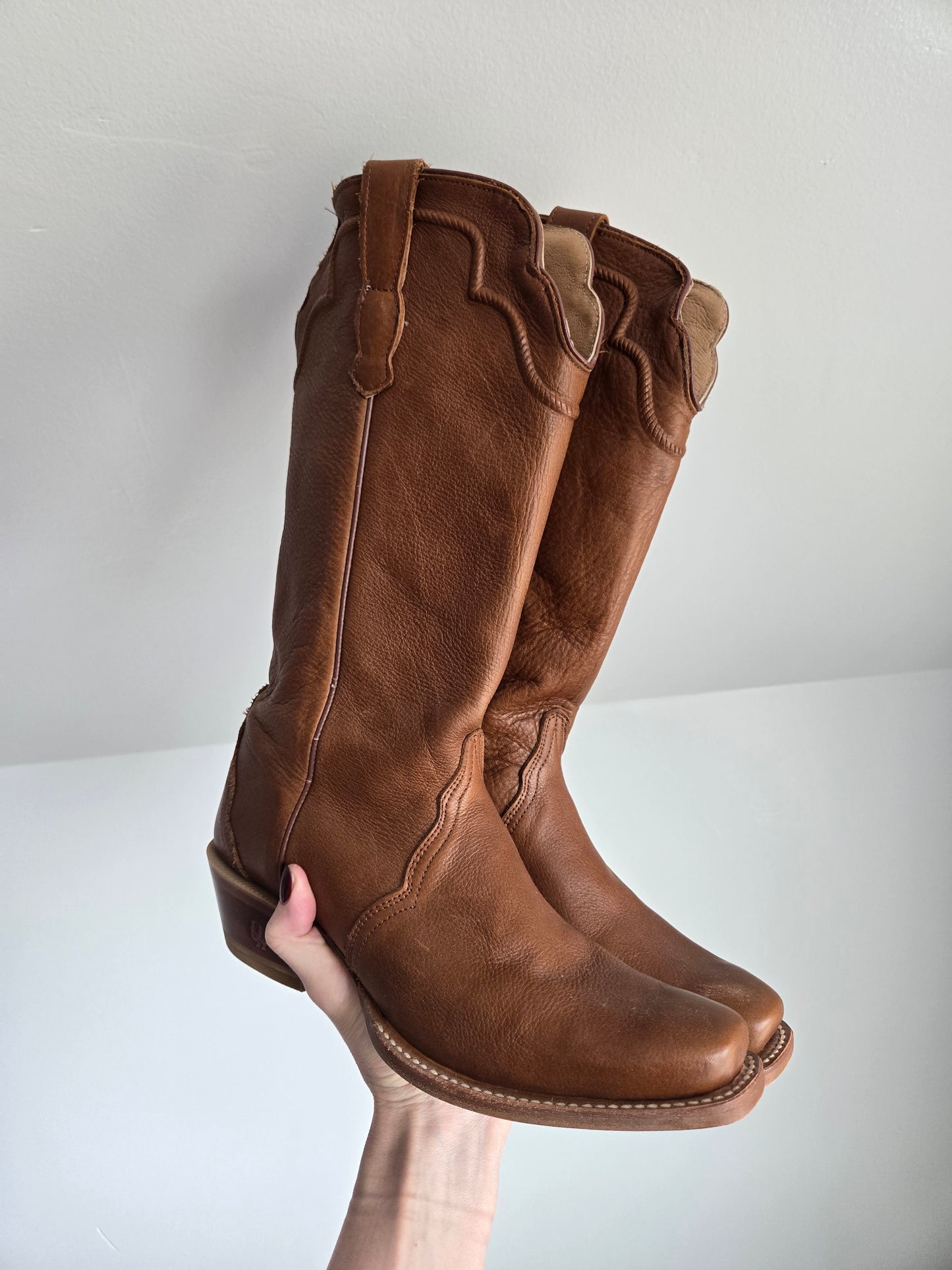 Outlaw Leather Cowgirl Boots - Size 9B (womens)