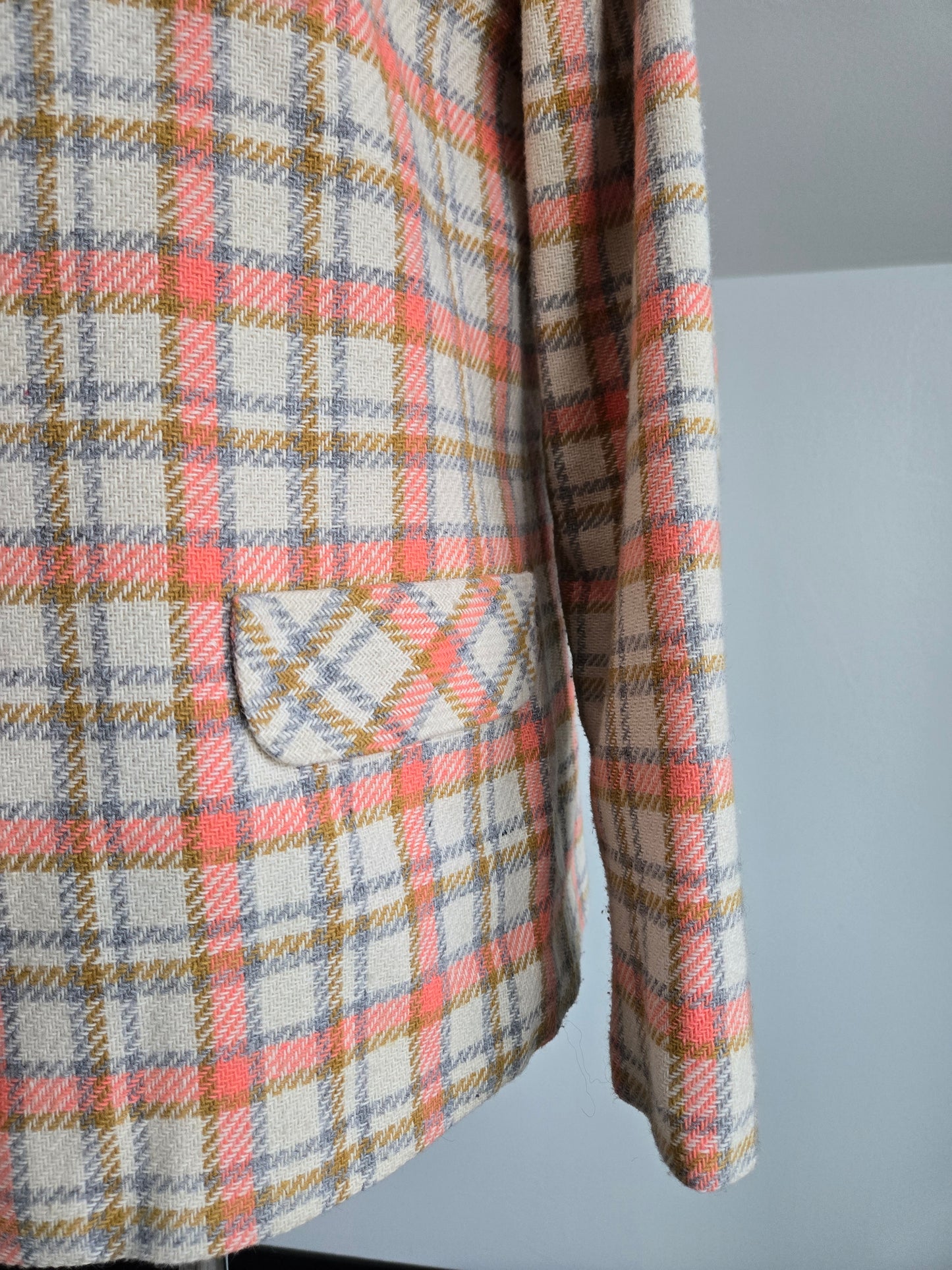 Vintage 70s Plaid Blazer and Skirt Two Piece Set - Medium/Large