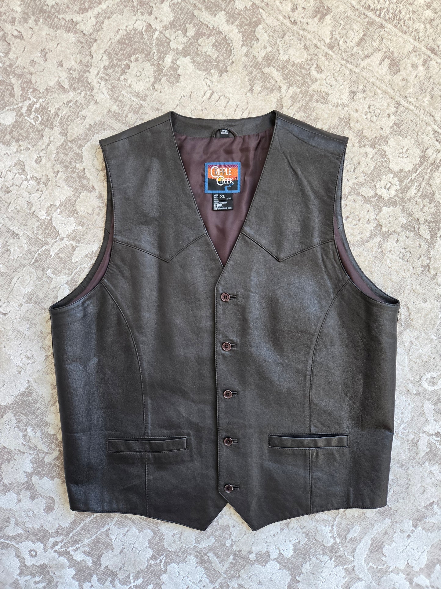 Cripple Creek Genuine Leather Western Vest - XL