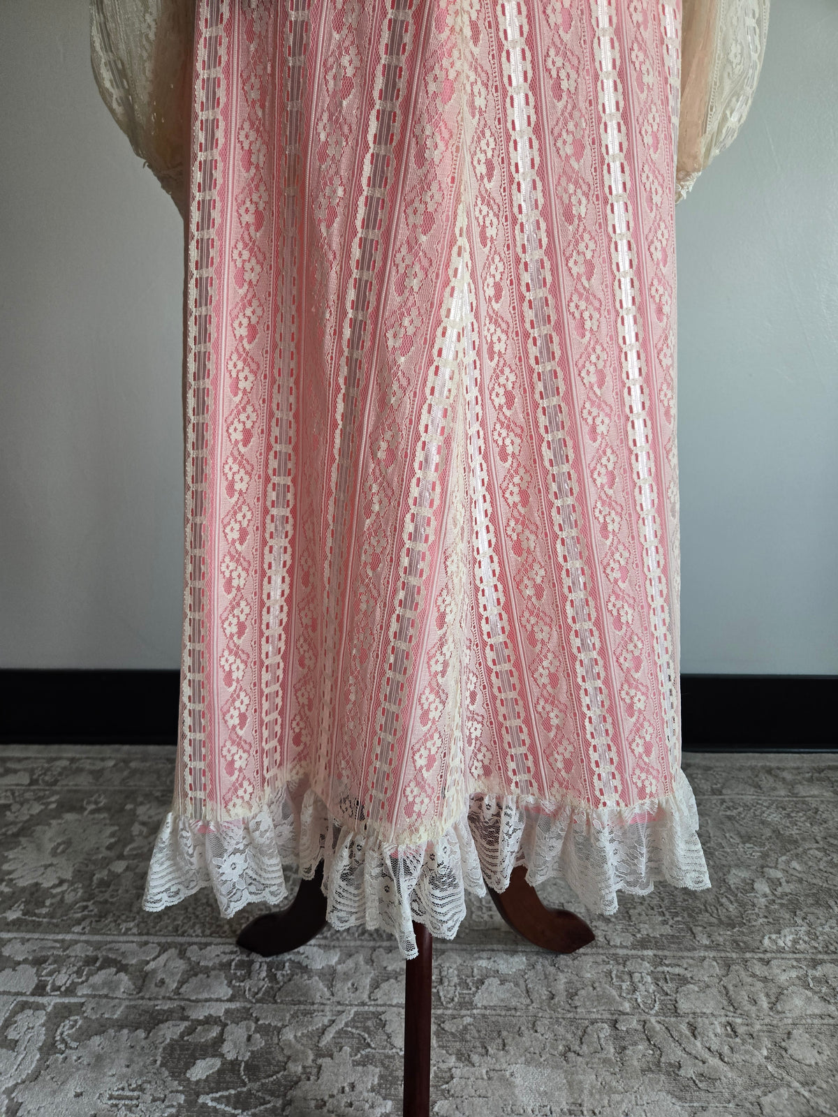 Vintage Pink Lace Victorian Style Dream of a Dress - Small