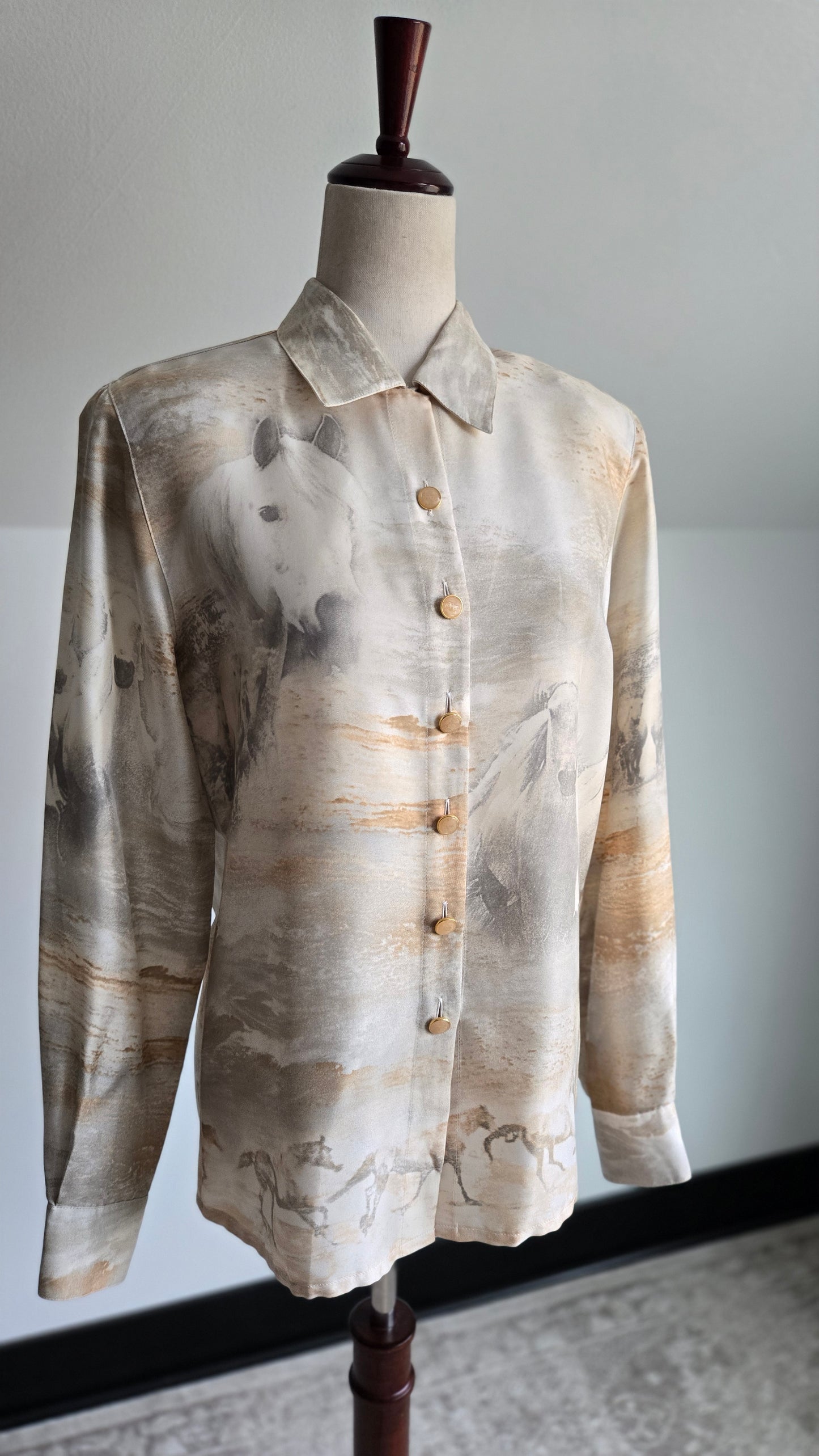 Escada Vintage Made in Germany Silk Horse Top - Medium