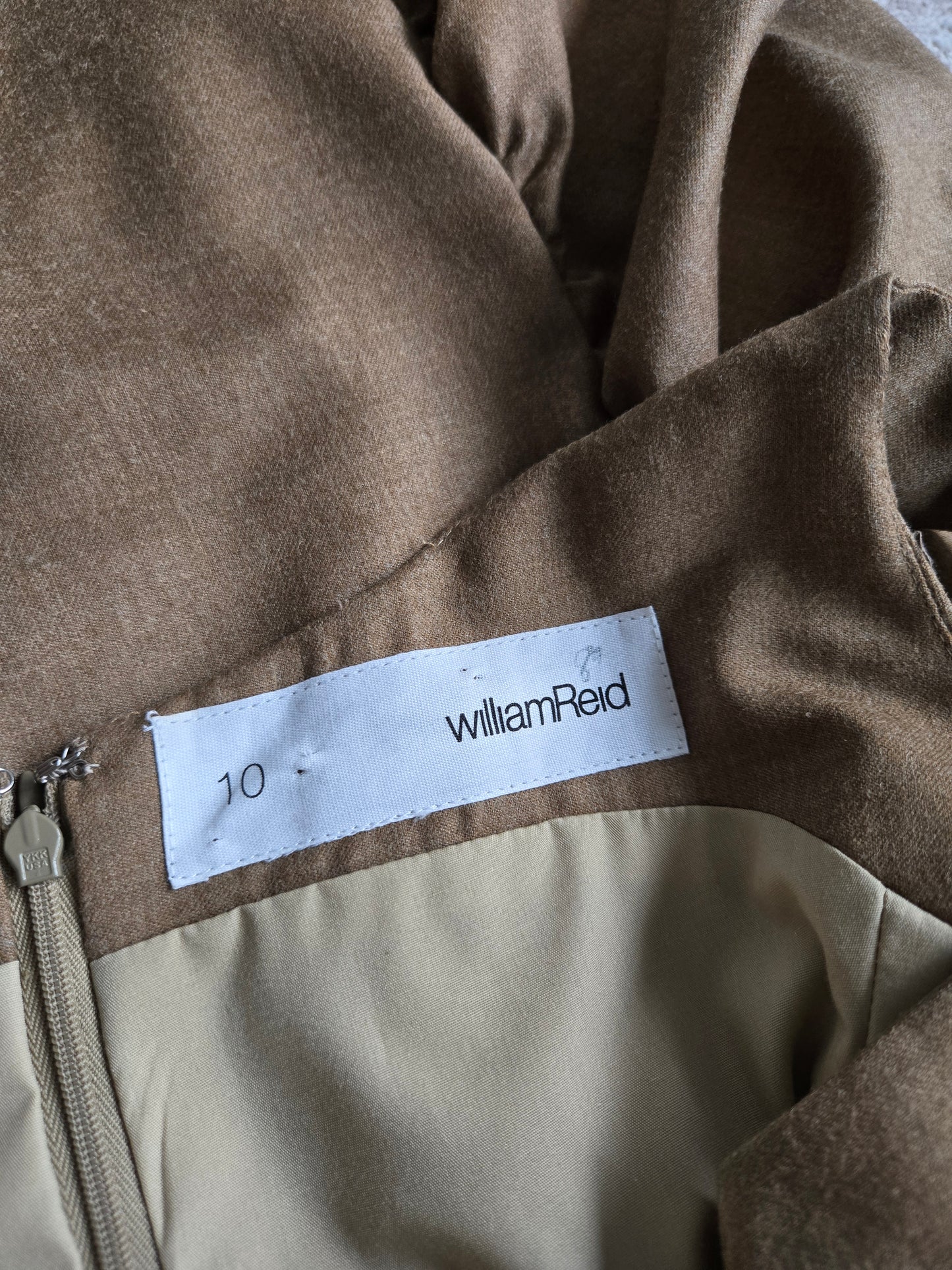William Reid Brown Wool Fitted Dress - Size 10