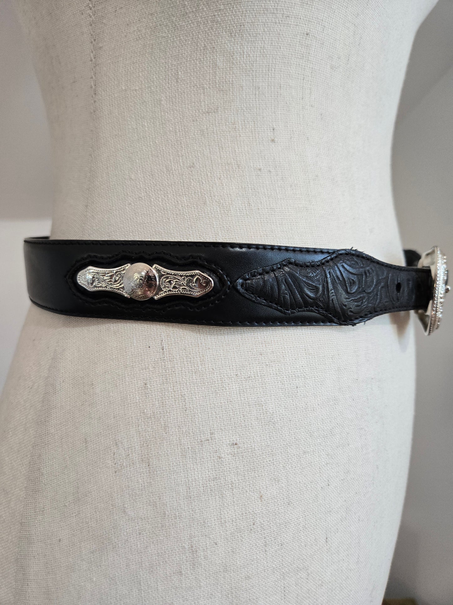 Resistol Black Leather Western Belt - W28-31"