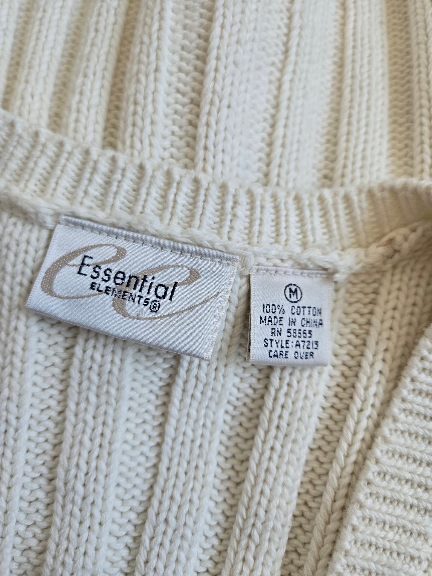 Vintage 90s Cotton Cable Knit Vest - Medium
