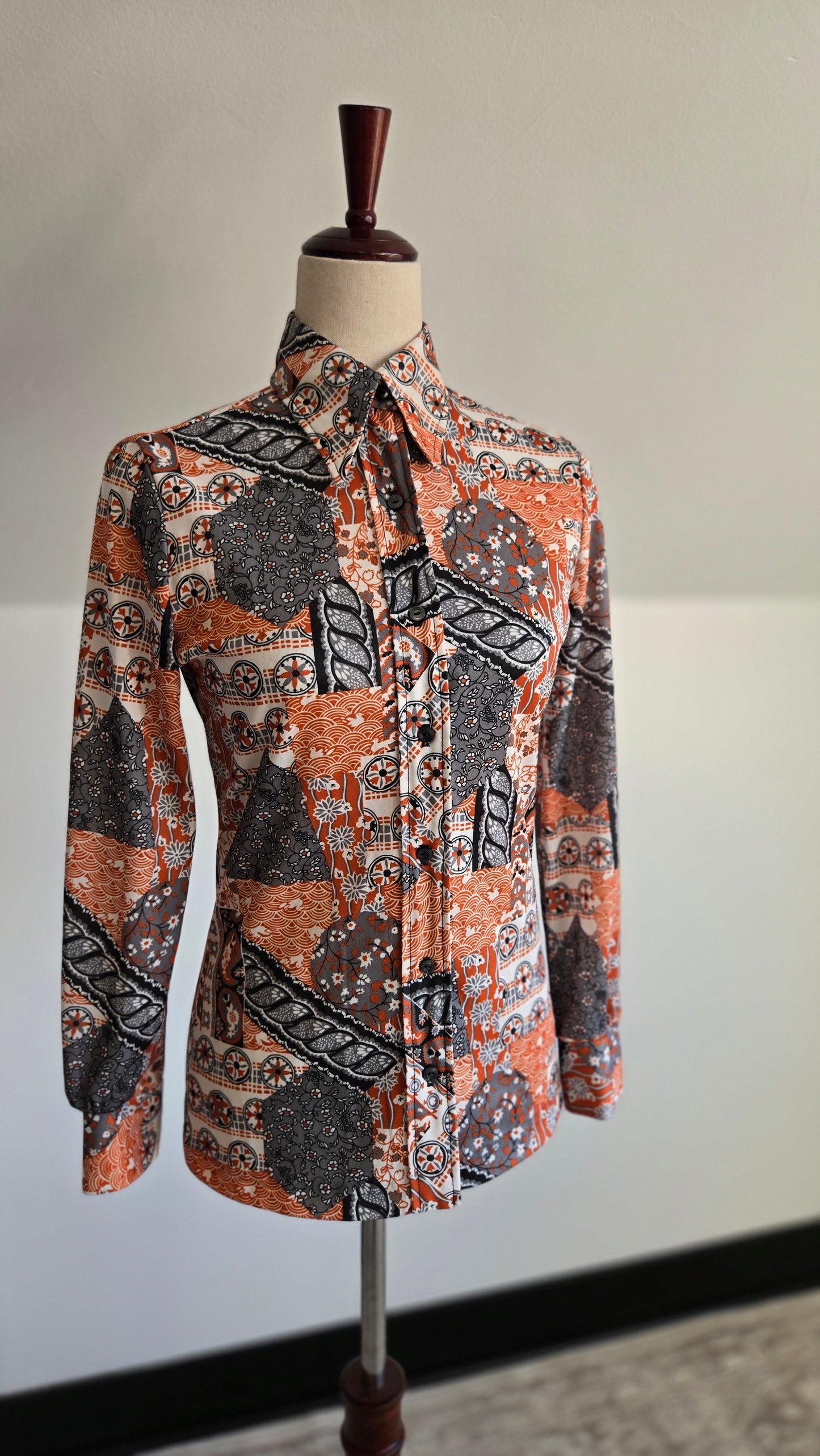 Vintage 1970s Duck Pond Novelty Print Top - XS/S