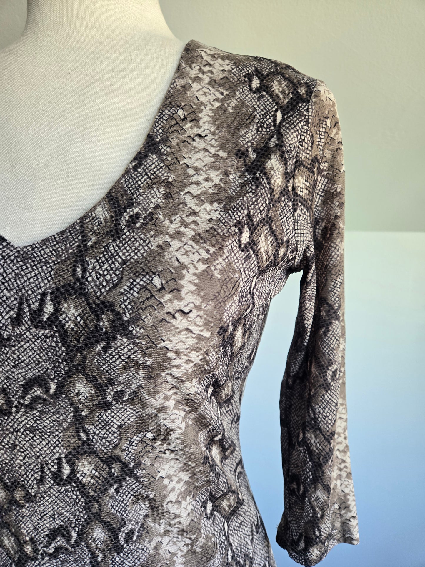 International Concepts 90s Mesh Snakeskin Top - S/M
