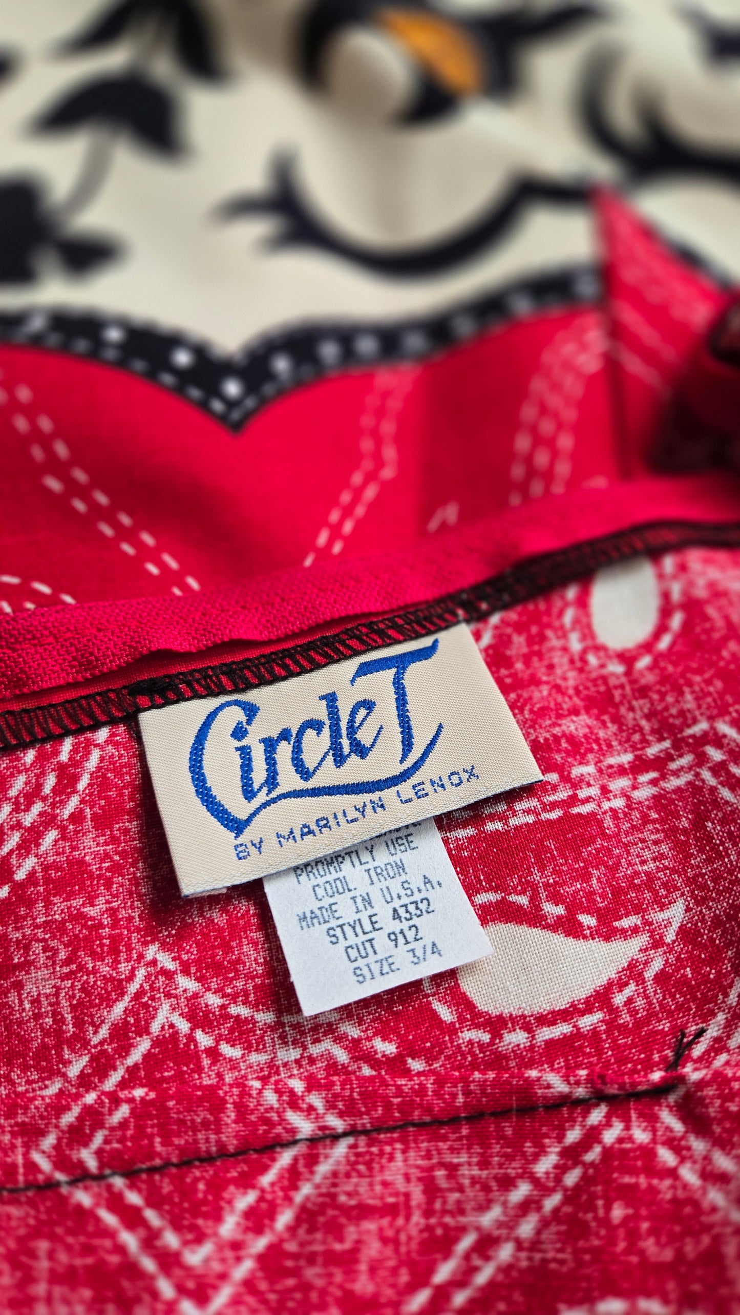 Circle T by Marilyn Lenox Western 100% Cotton Skirt - XS