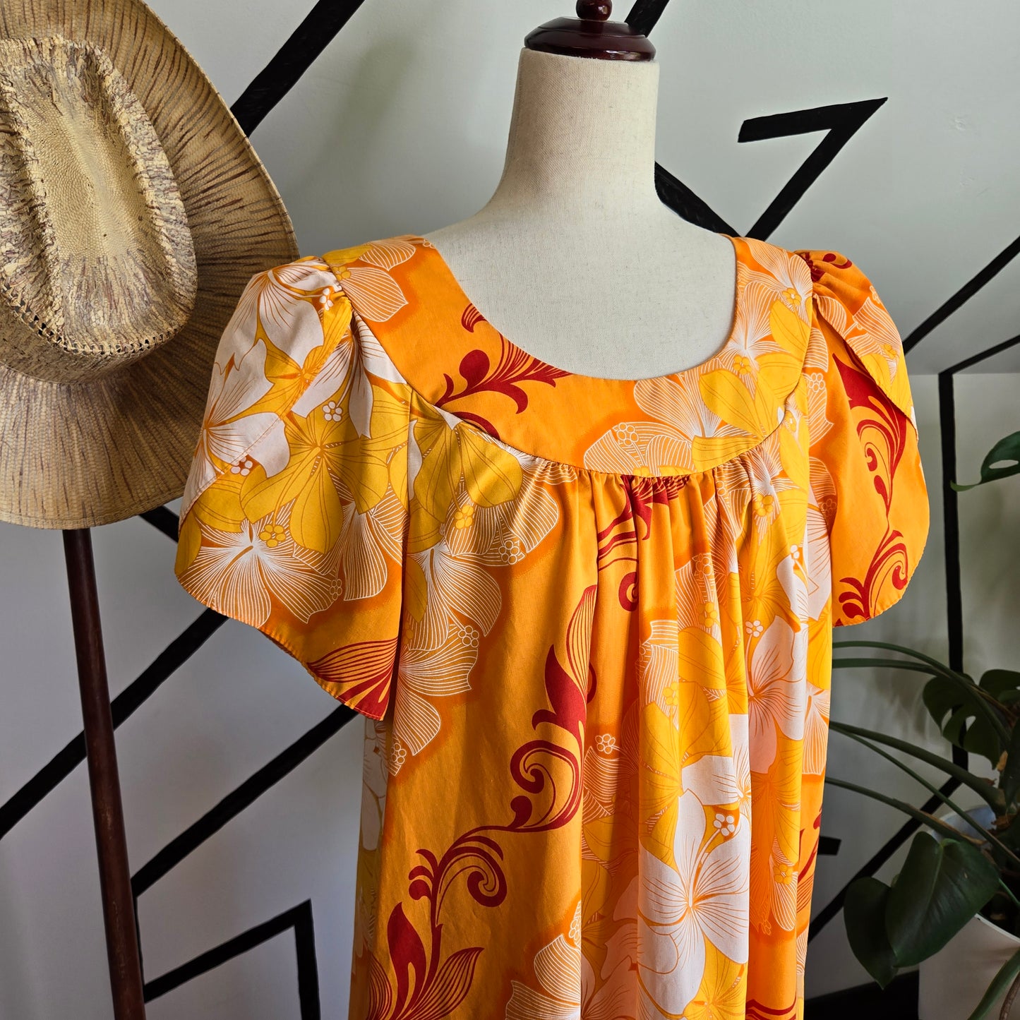 Hawaiian Reserve Collection Vintage Orange Floral Dress - 2X