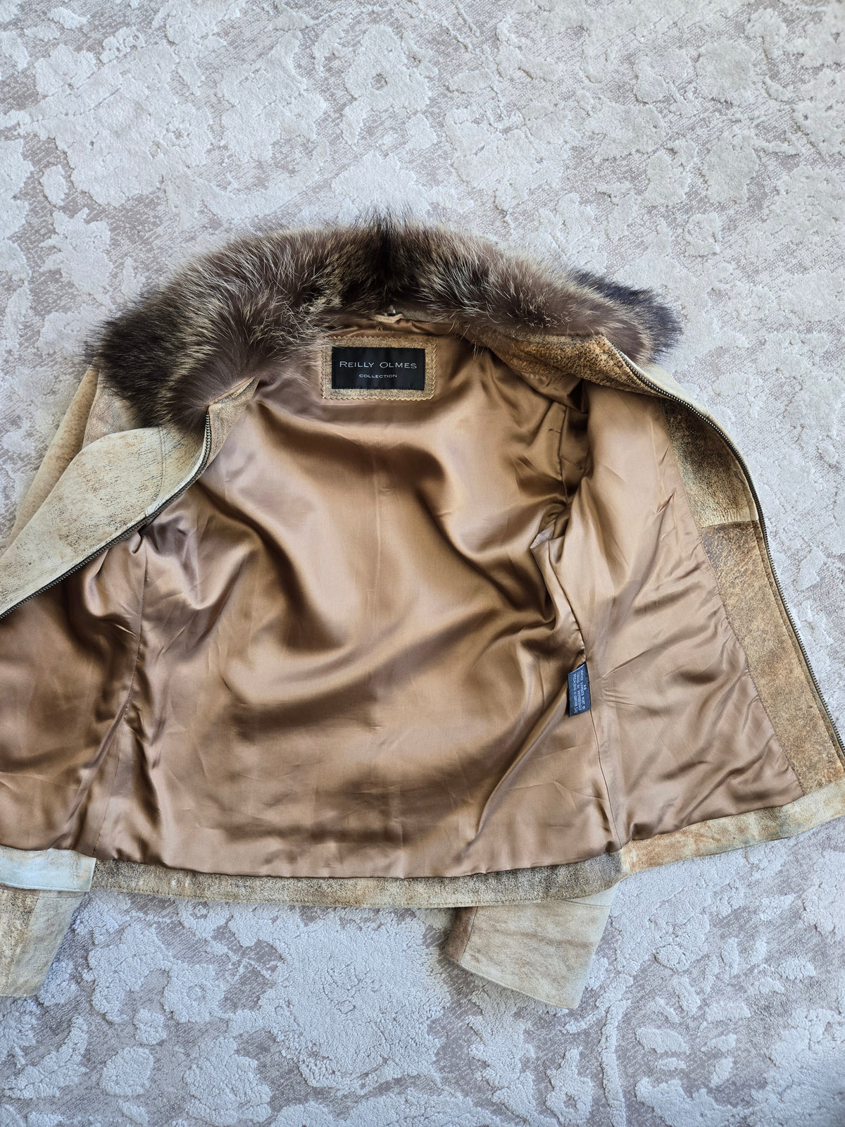 Reilly Olmes Genuine Leather Jacket with Real Fur Collar - XS/S