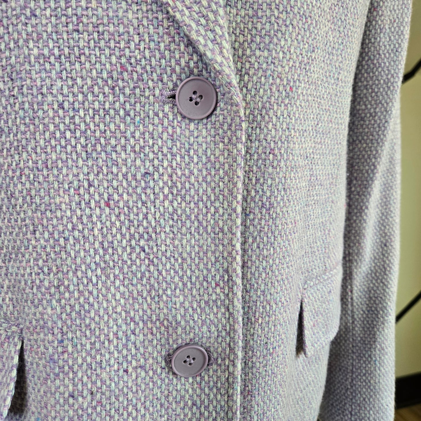 Chadwick's Wool Blend Lavender and Blue Tweed Blazer - Size 10