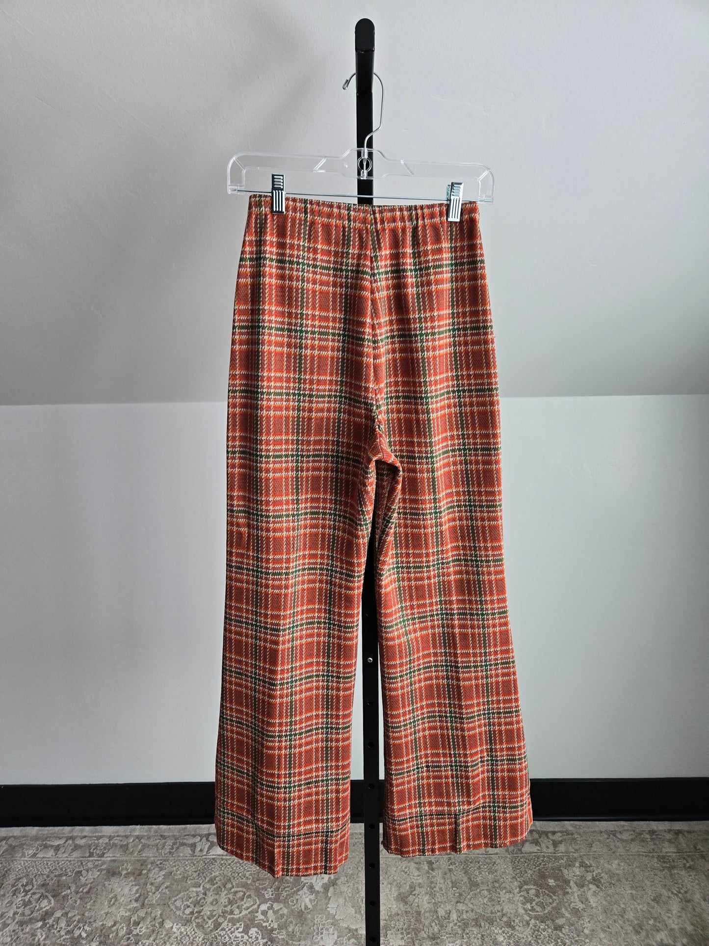 Flora Vintage 70s Plaid Two Piece Pant Set - Medium