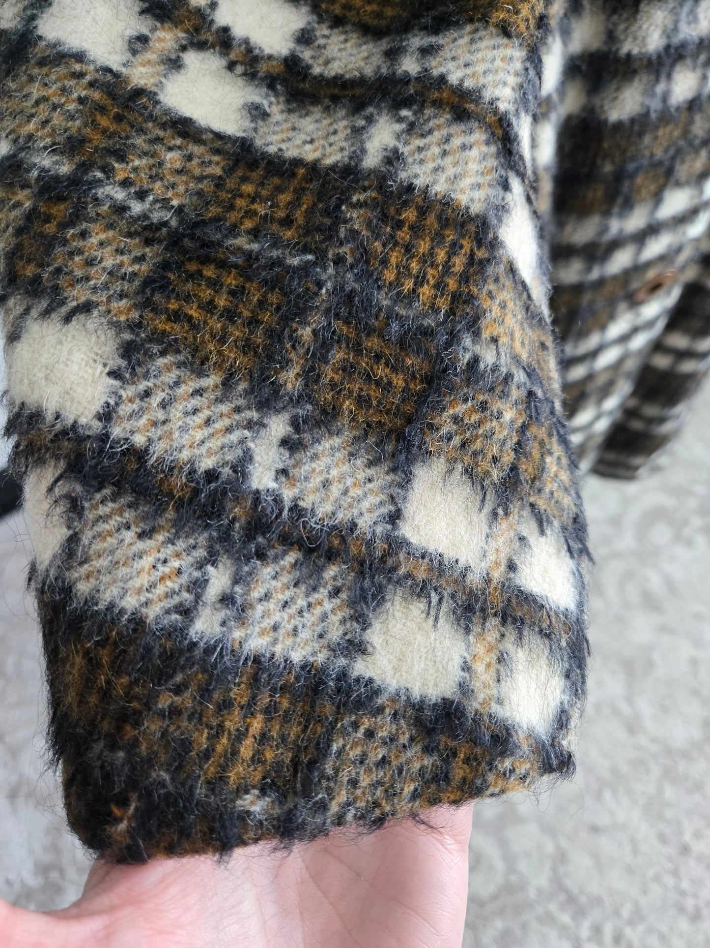 Madison's Columbus 1950s Mohair Plaid Car Coat - XL