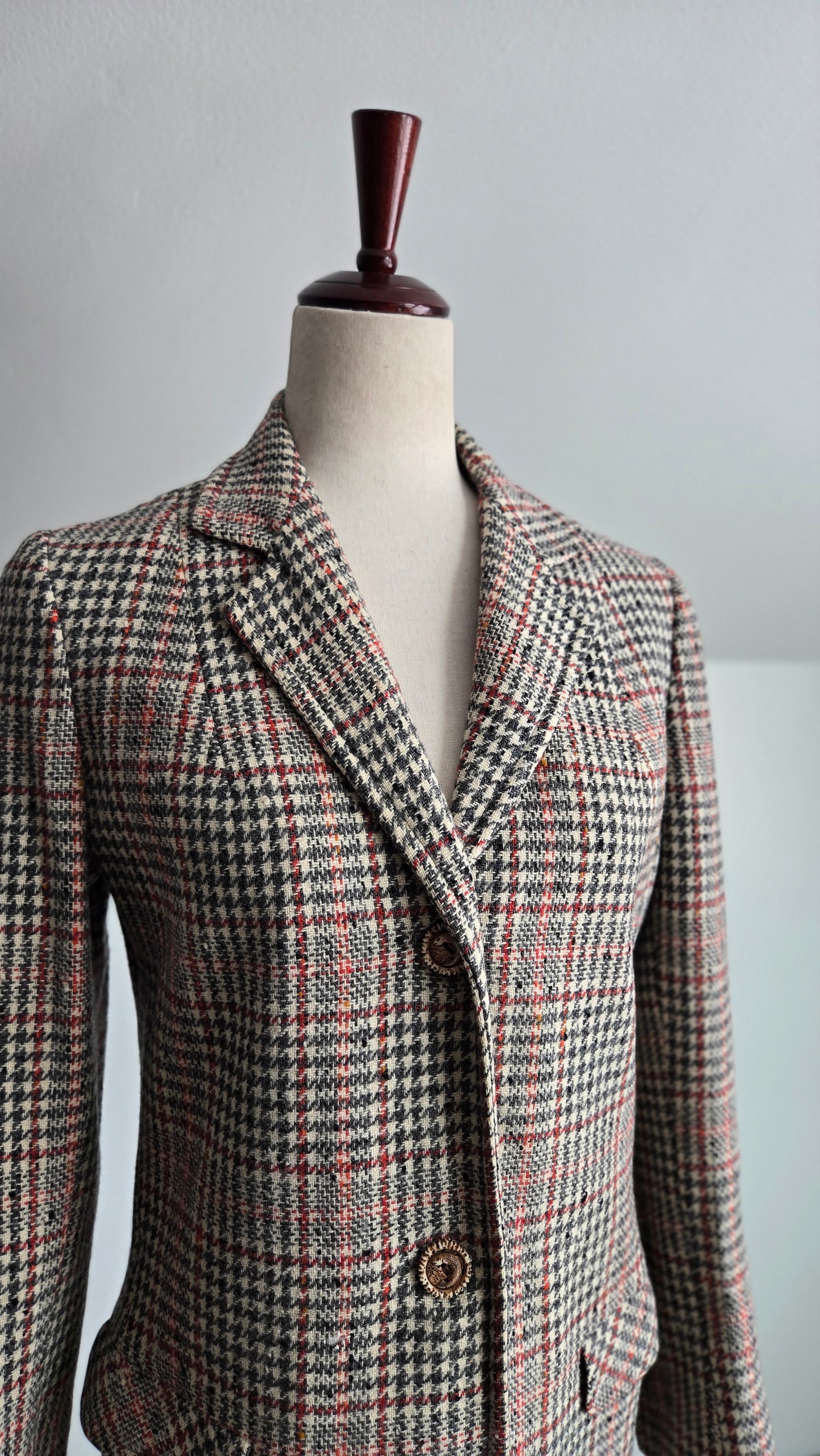 Vintage 60s Seatona Suits by Seaton Hall Plaid Wool Jacket - Small