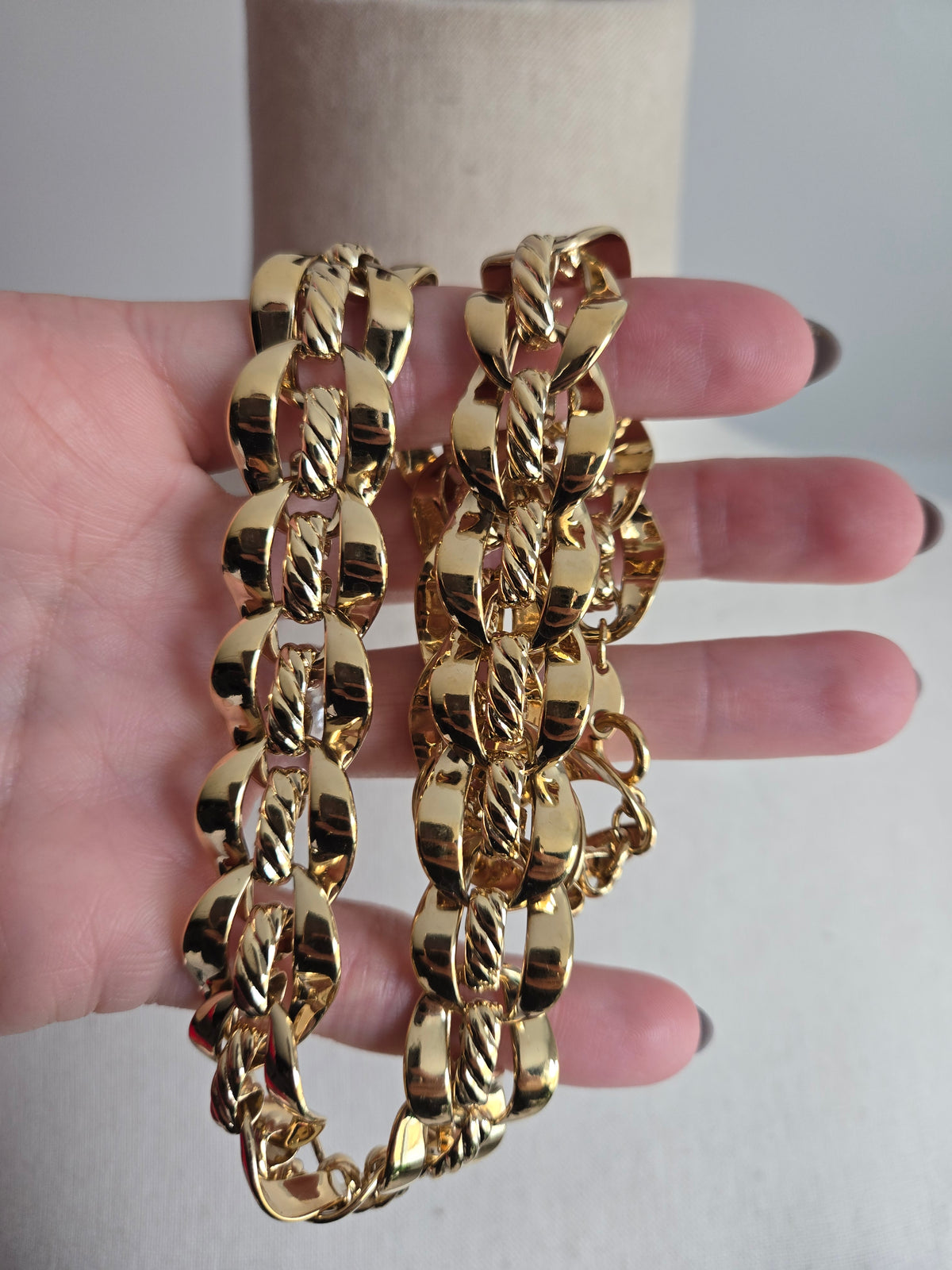 Trifari Vintage Gold Layered Chunky Necklace