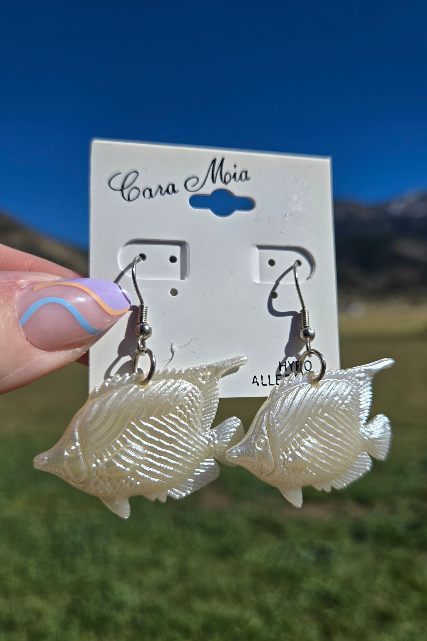 Deadstock Cara Mia Iridescent Small Tropical Fish Earrings