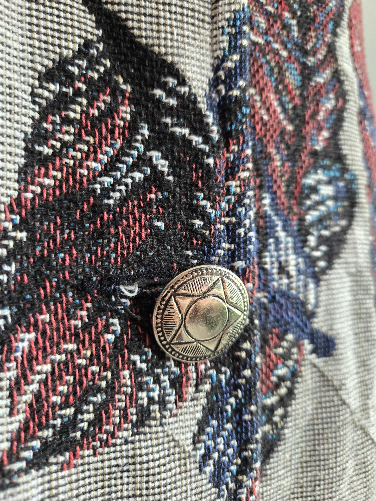 Vintage Cotton Feather Tapestry Western Jacket - XL