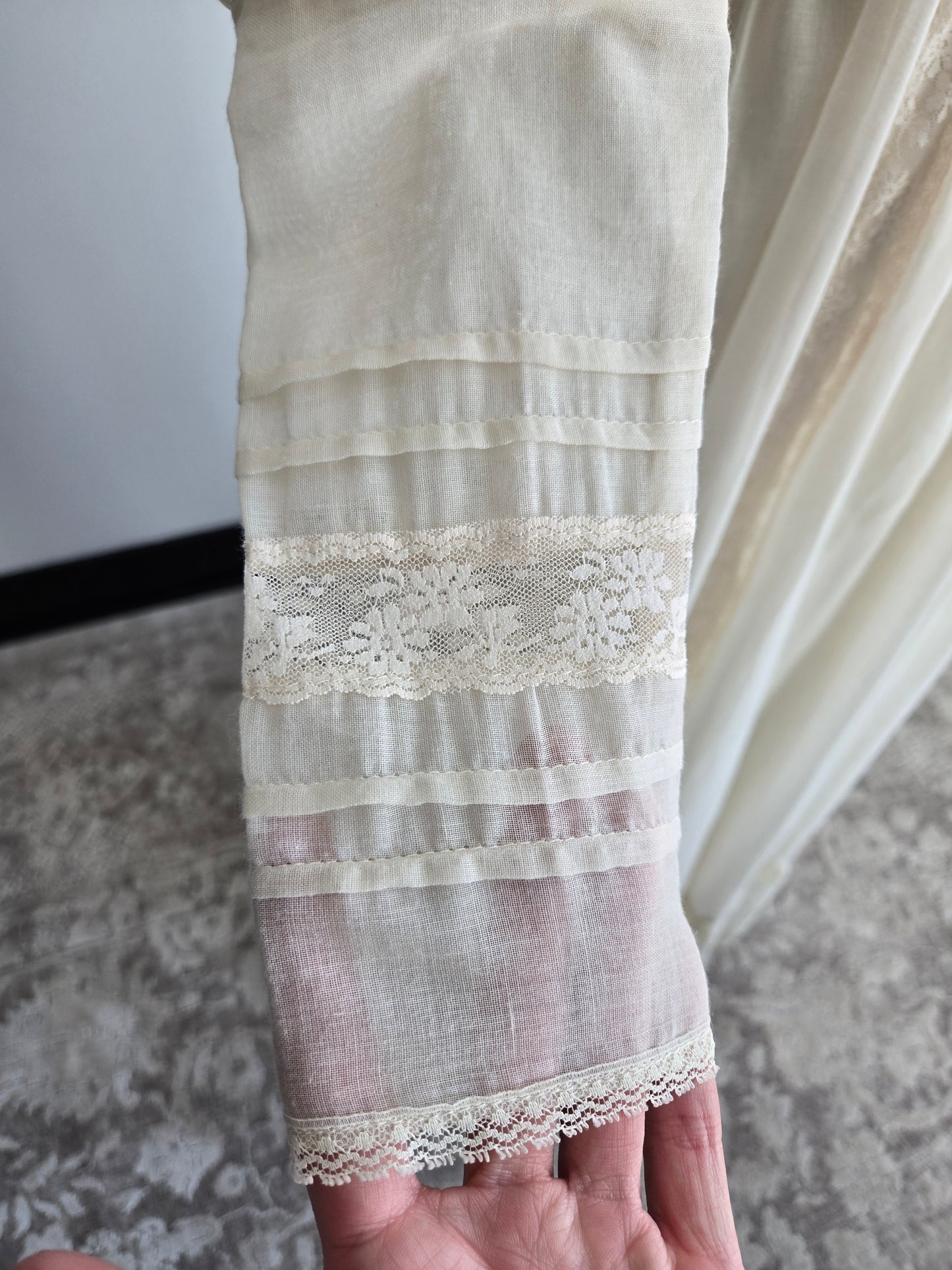 Gold Label Gunne Sax by Jessica San Freansisco Vintage 70s Lace Ethereal Dress - XS