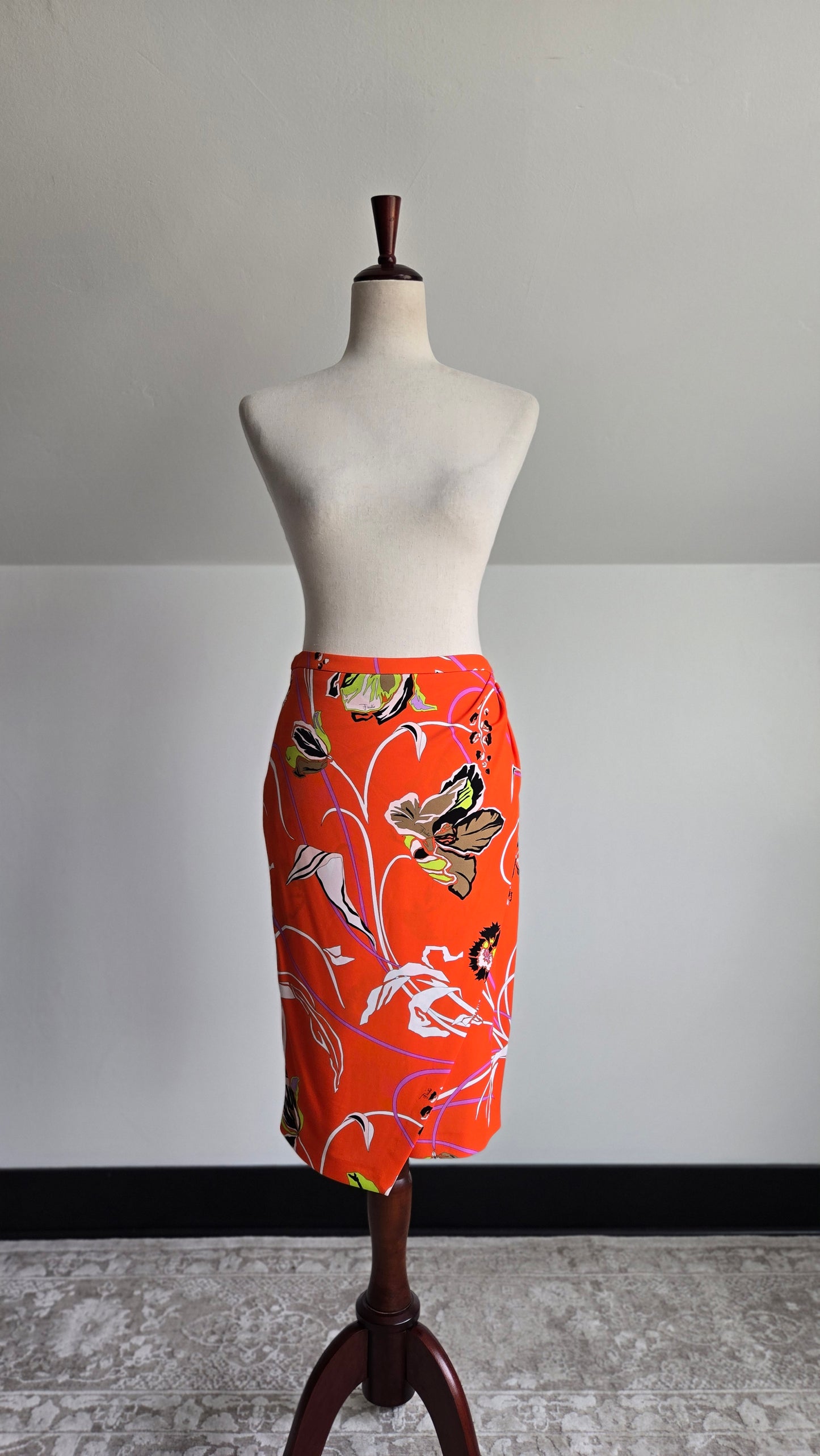 Vintage Emilio Pucci Made in Italy Fluilio Signed Print Skirt - Small
