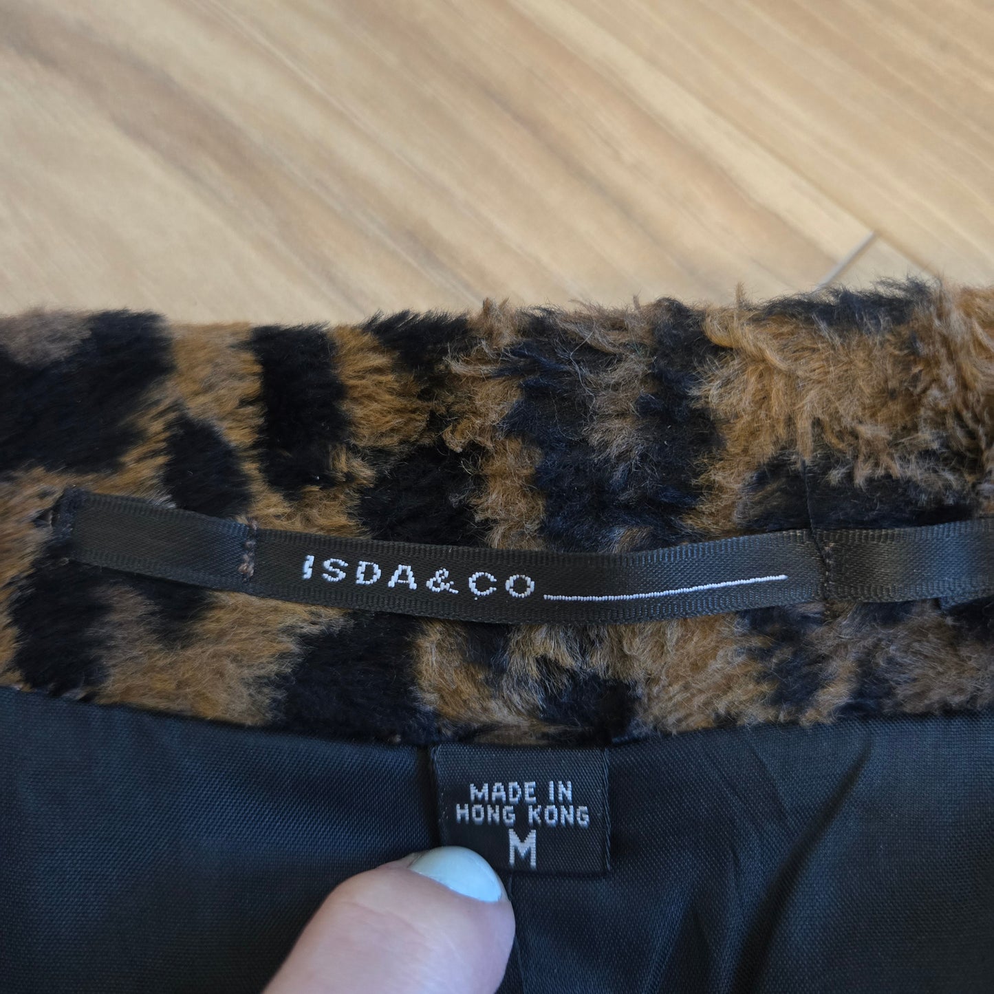 ISDA & CO Leopard Print Faux Fur Peacoat - Medium