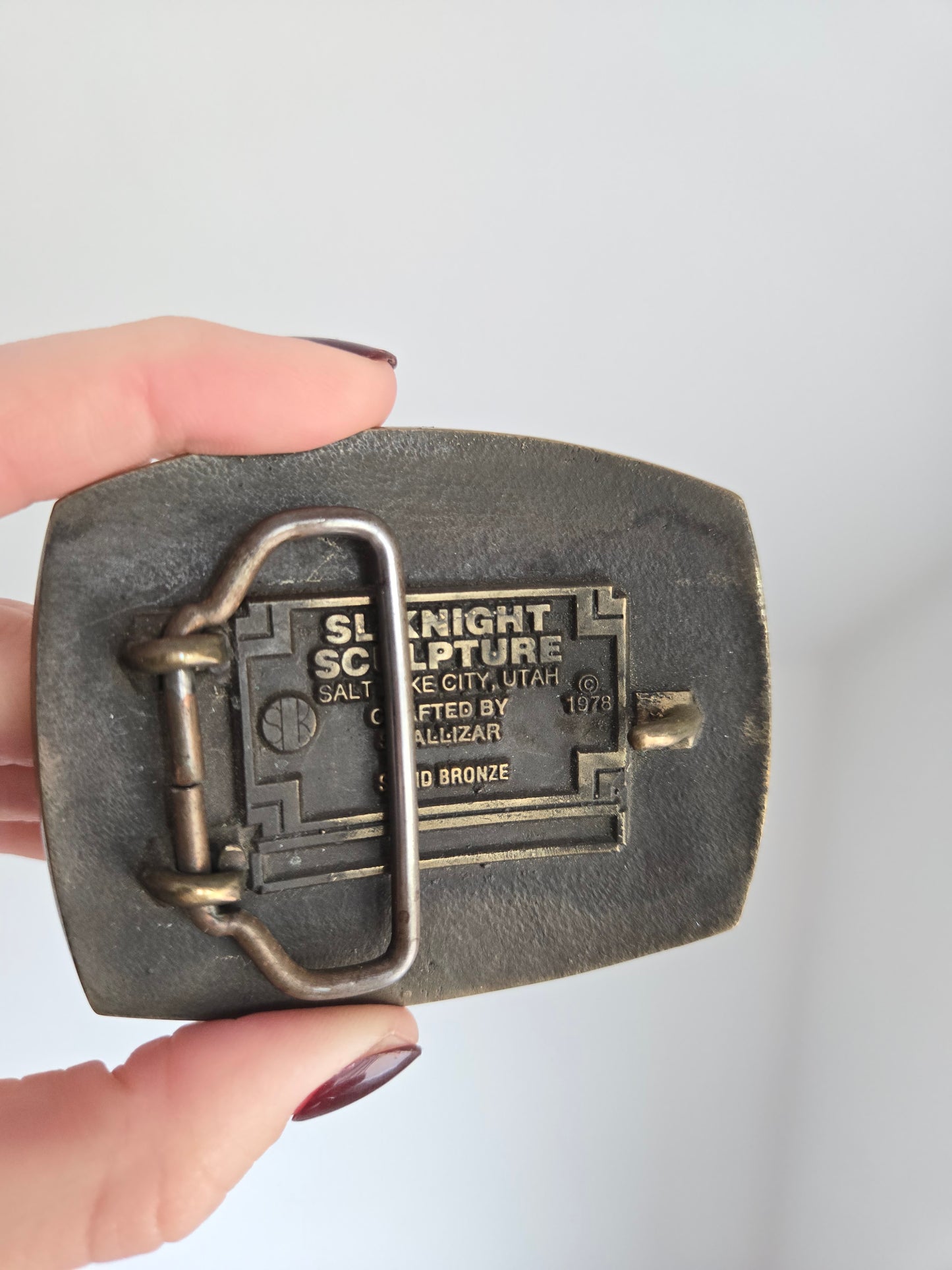 Vintage 1978 Solid Bronze Fish Belt Buckle