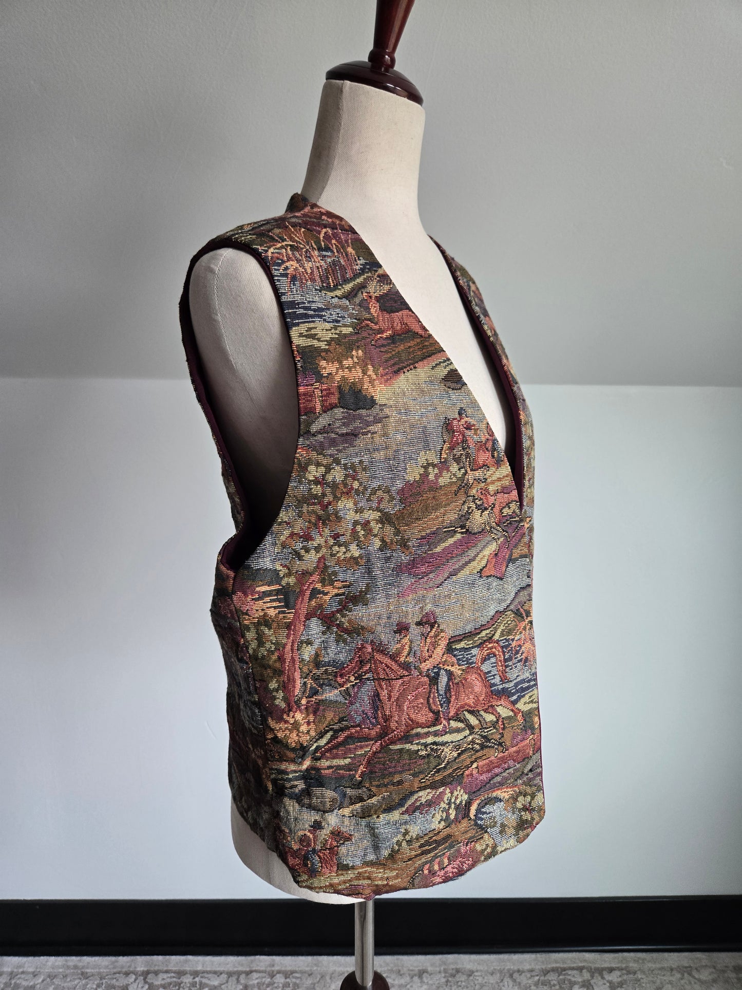 Equestrian Tapestry Hand Made Vest - M/L