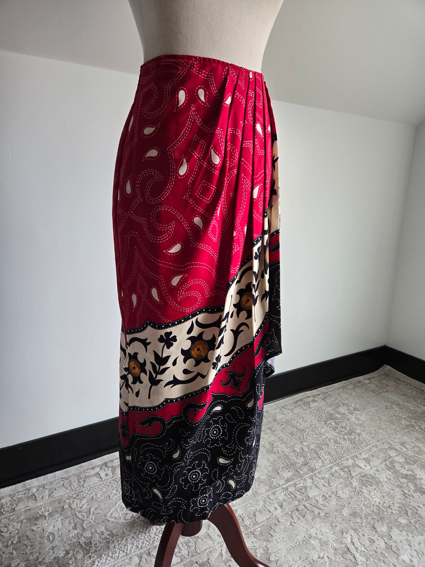 Circle T by Marilyn Lenox Western 100% Cotton Skirt - XS