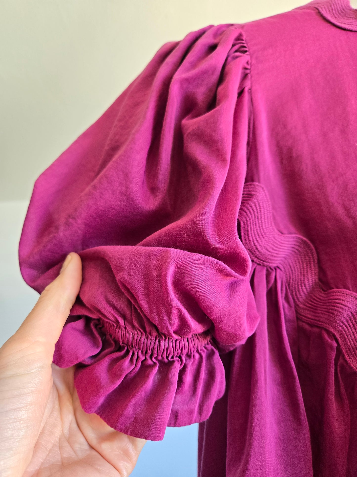 Mare Mare Fuchsia Cotton/Silk Top - Small
