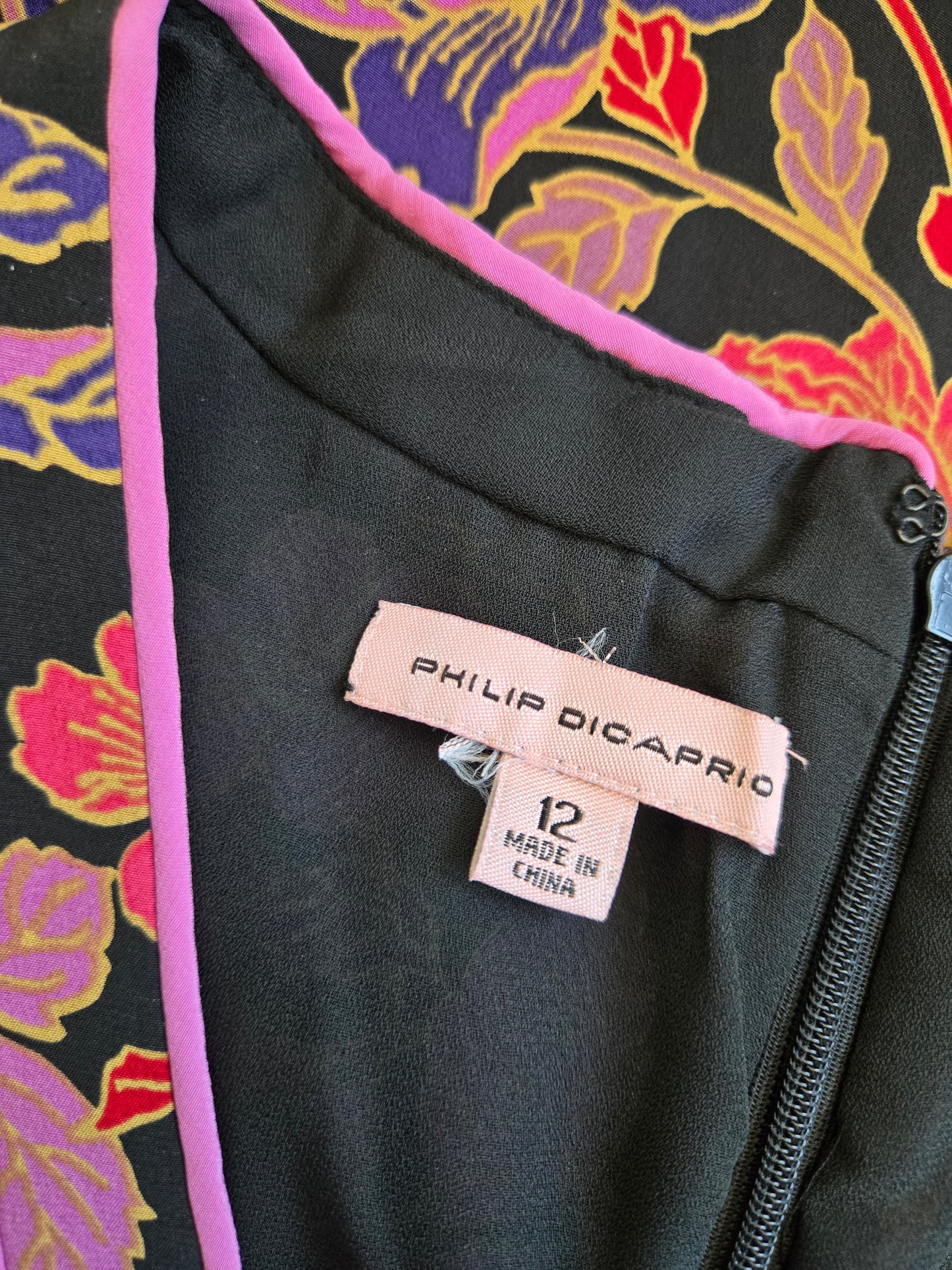 Philip Dicaprio NWT Silk Y2K Floral Dress - Size 12