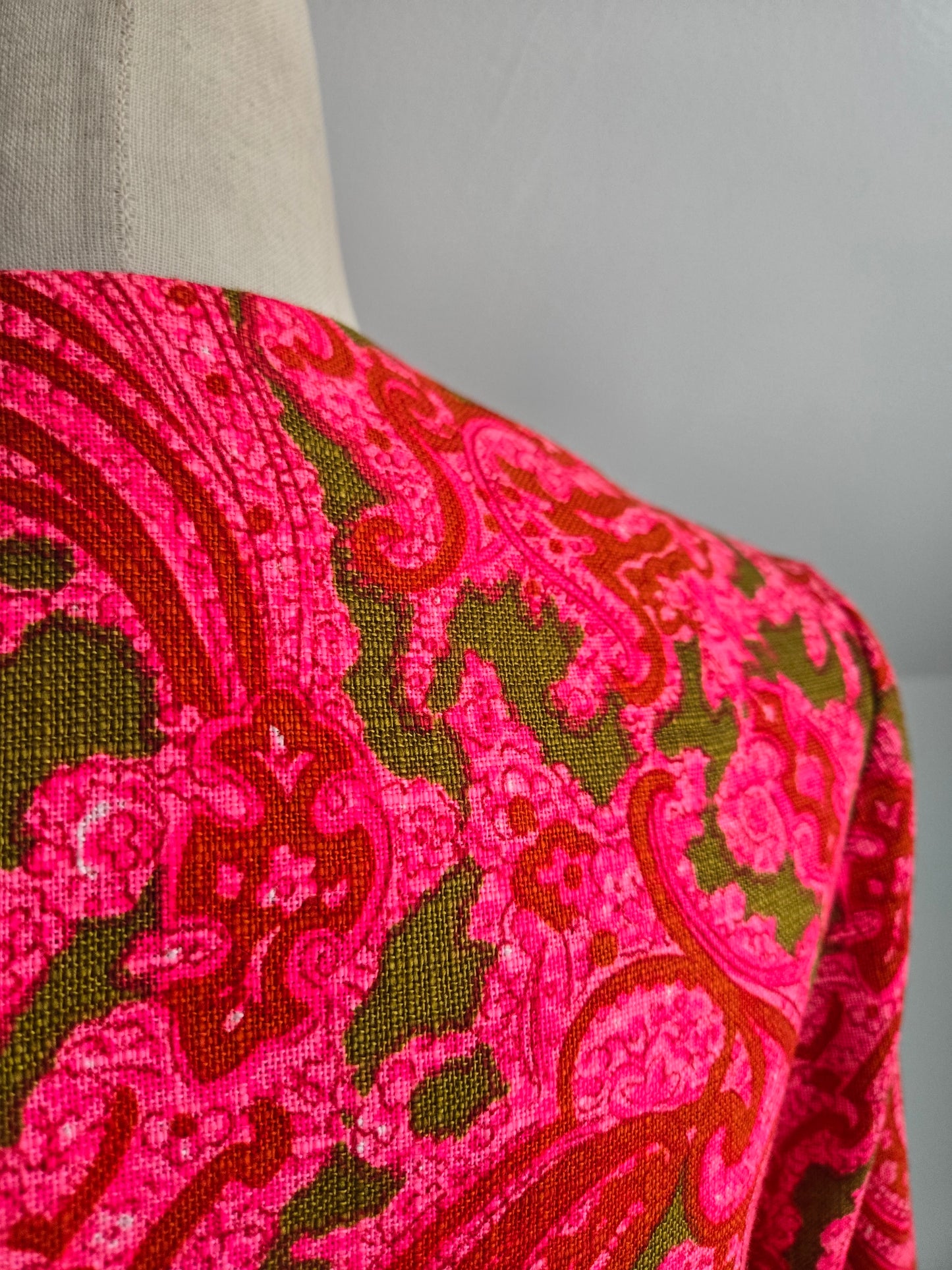 Mara by Romay Vintage 60s Barkcloth Overcoat - Small/Medium