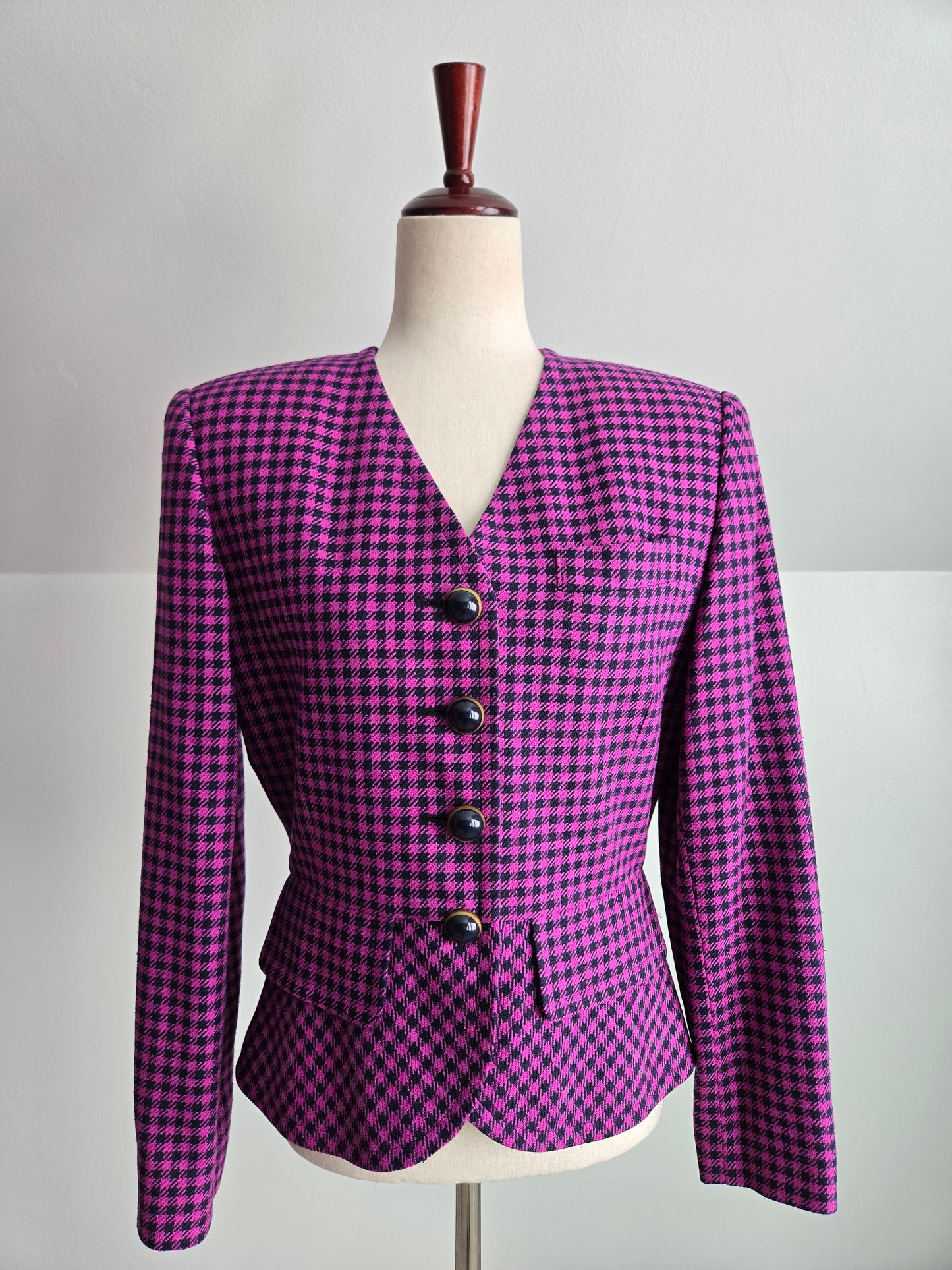 Liz Claiborne Vintage Silk/Wool Tweed Pink Plaid - Small