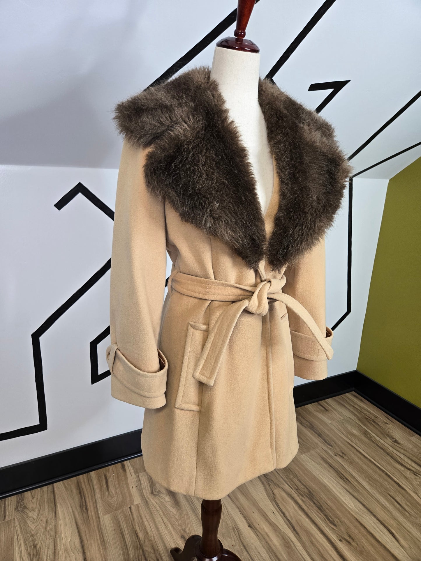 Mary Lane Vintage 60s Wool and Faux Fur Coat - small