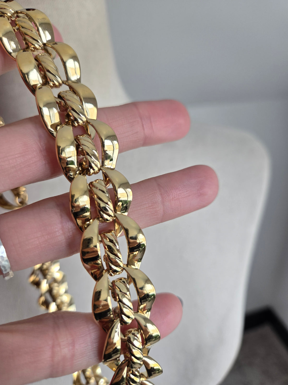 Trifari Vintage Gold Layered Chunky Necklace