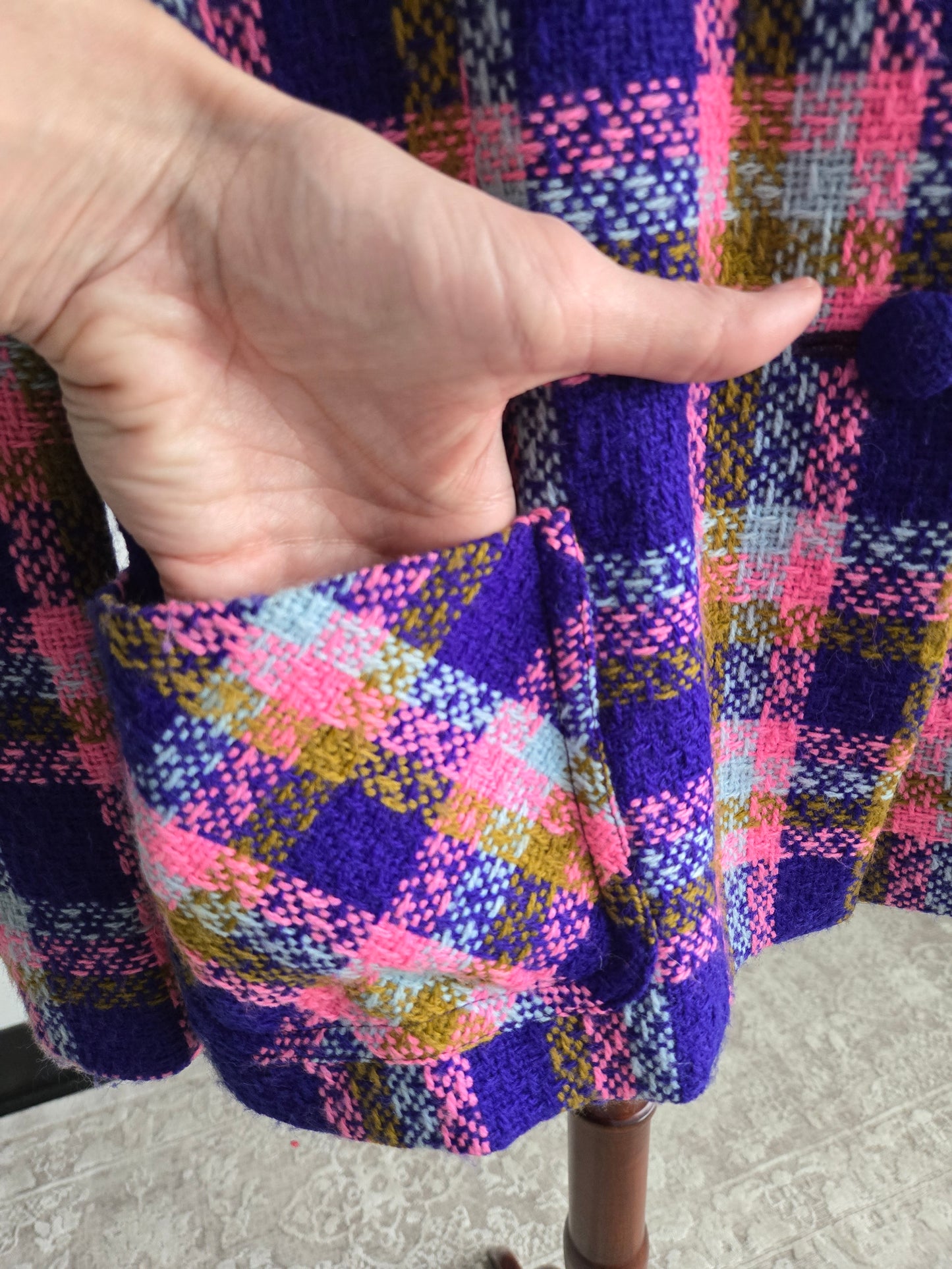 Vintage 70s Colorful Plaid Blazer/Jacket - medium/large