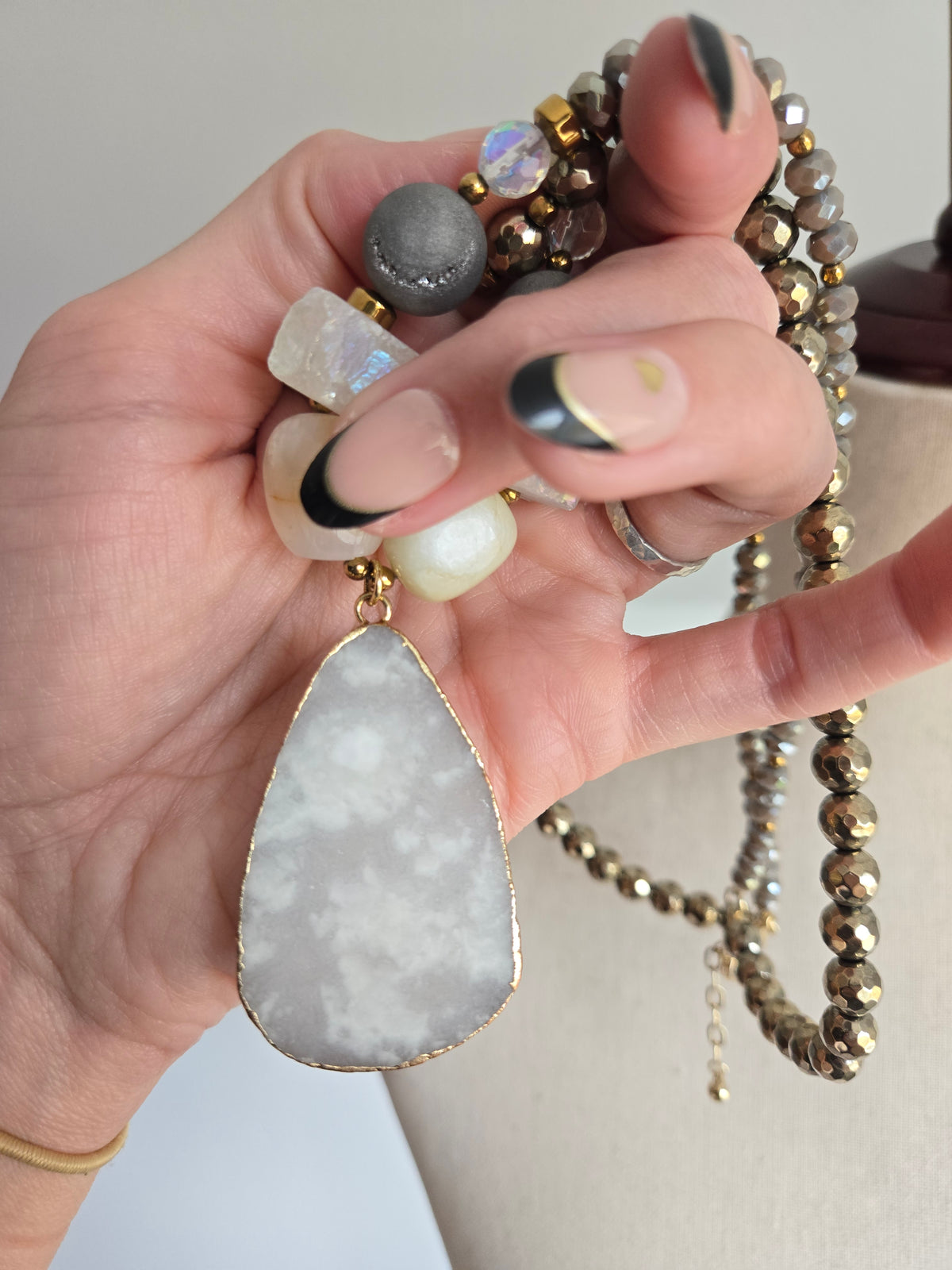 Large Chunky Druzy Statement Necklace