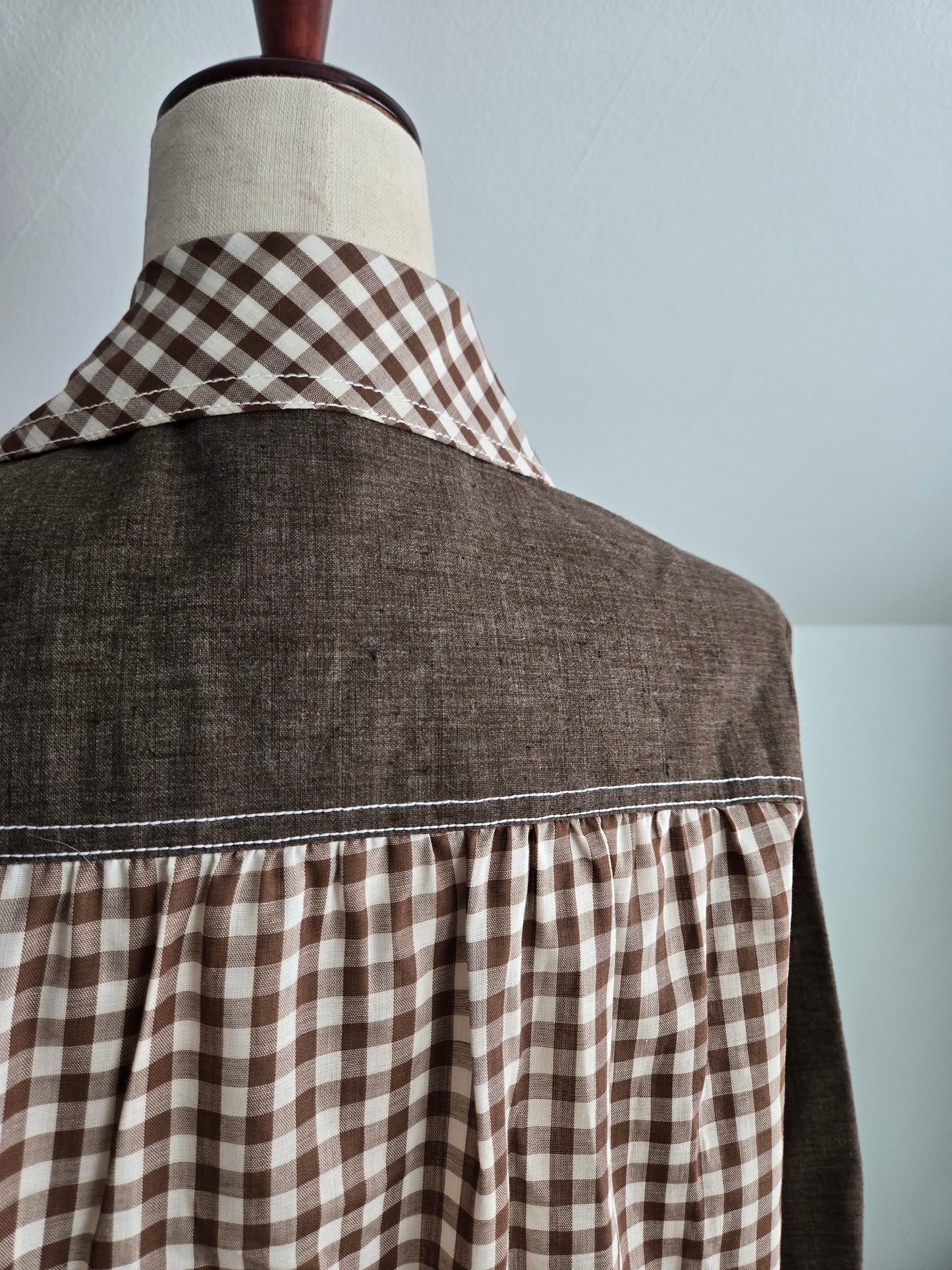 Deadstock Models Coat Brown Gingham House Coat - large