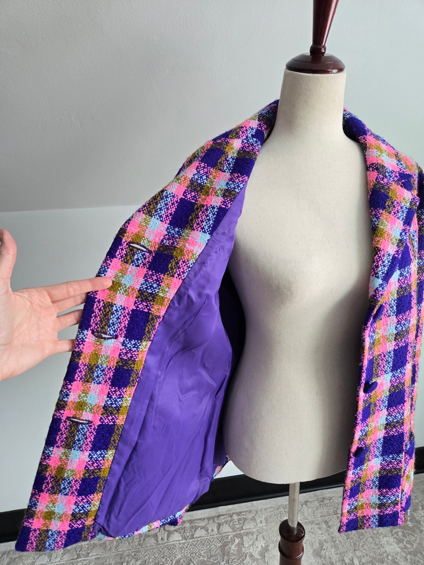 Vintage 70s Colorful Plaid Blazer/Jacket - medium/large