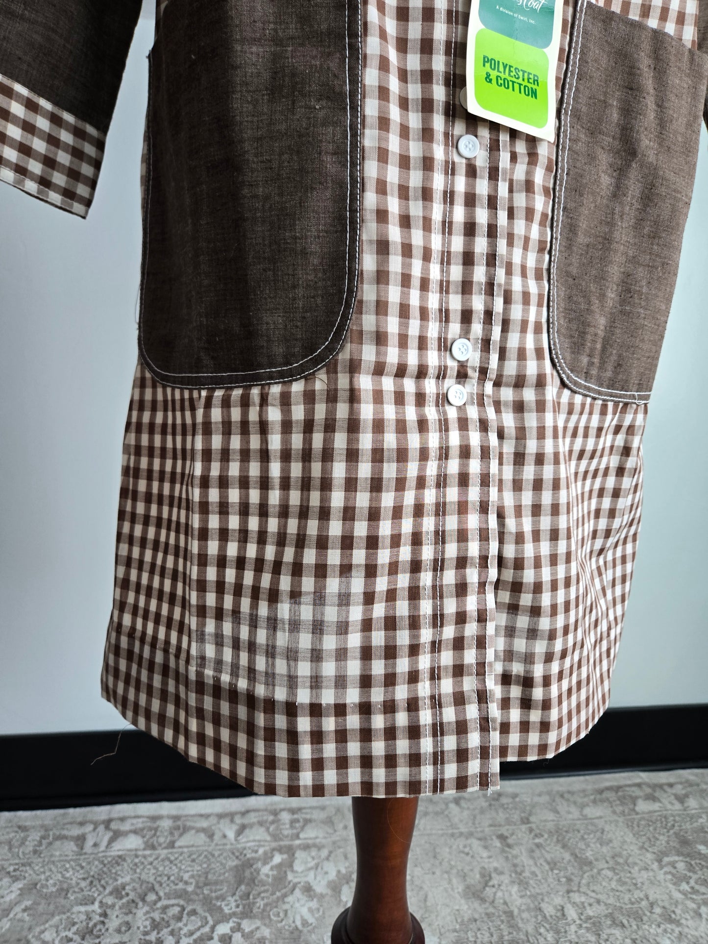 Deadstock Models Coat Brown Gingham House Coat - large