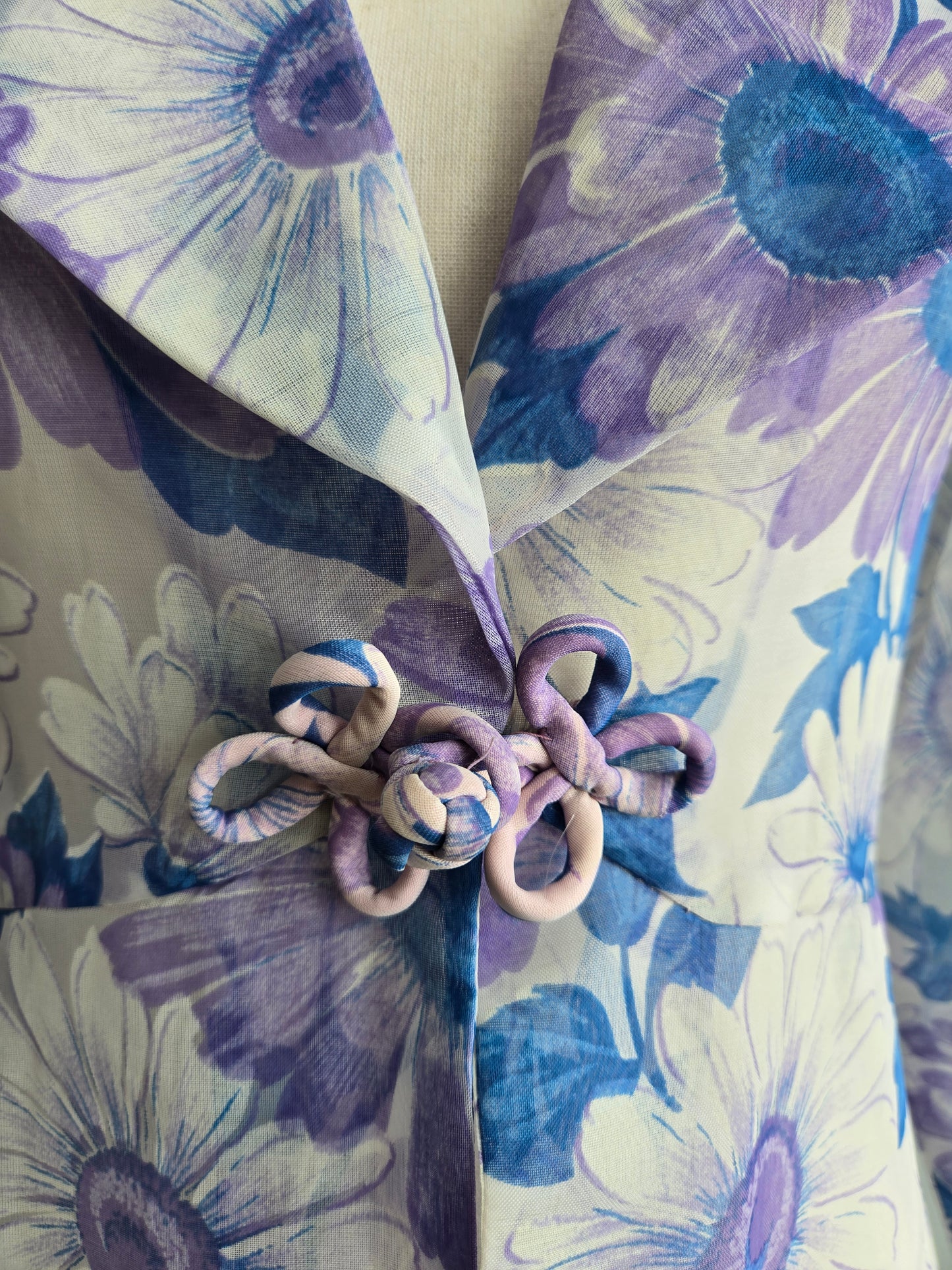 Vintage 70s Shear Floral Duster - Small