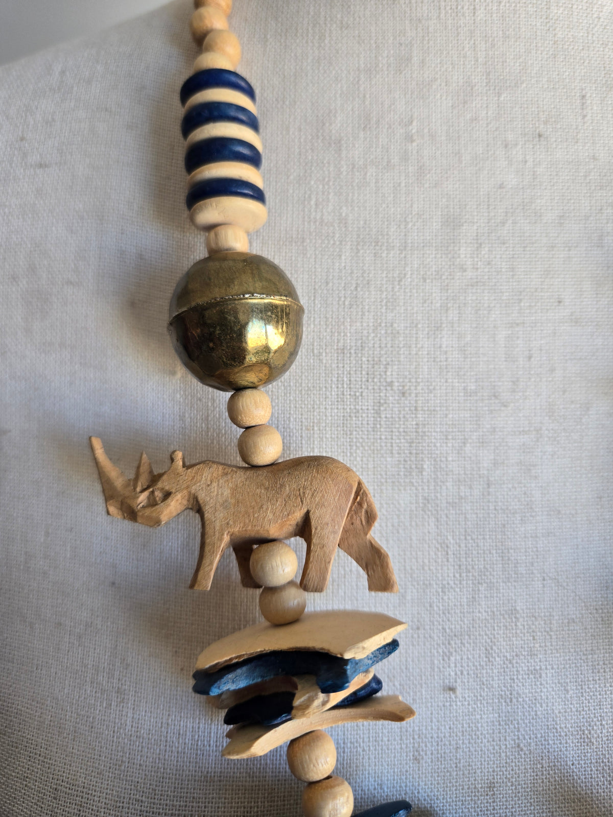 Safari Babe Wood Necklace - Blue
