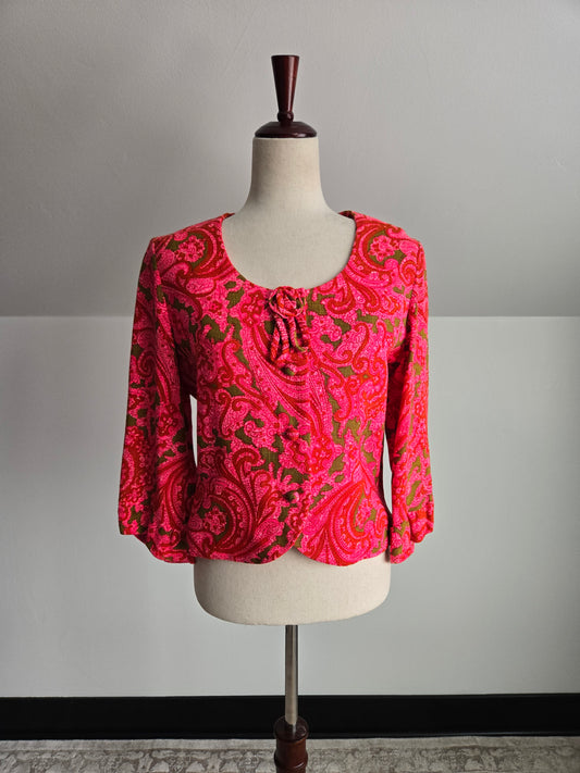 Mara by Romay Vintage 60s Barkcloth Overcoat - Small/Medium