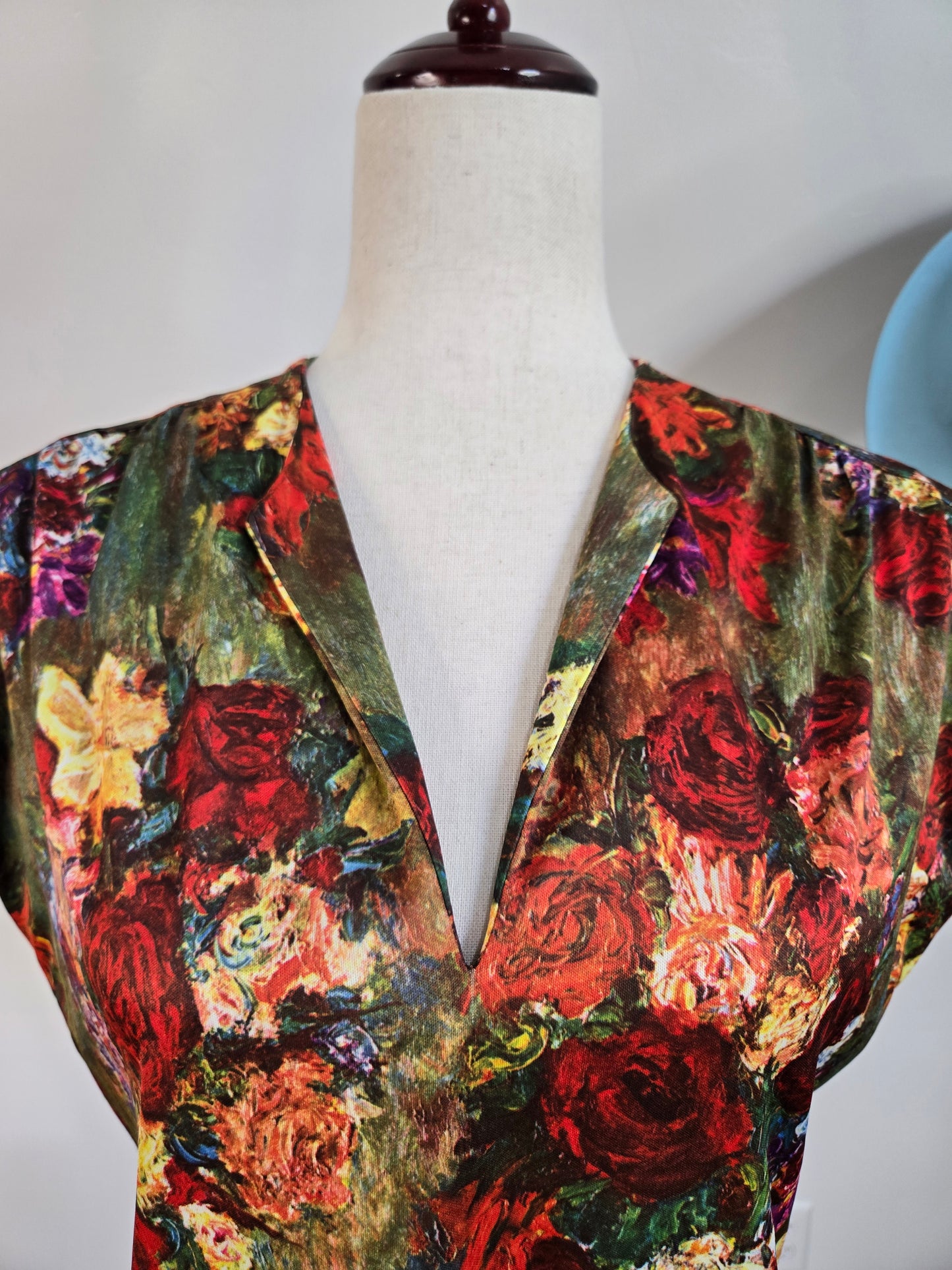 Vintage 70s Romantic Garden Print Sleeveless Top - large