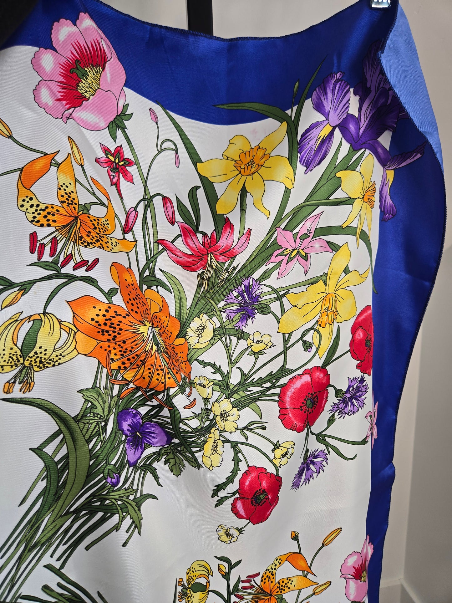 Vintage Berkshire Bright Floral Scarf Made in Korea