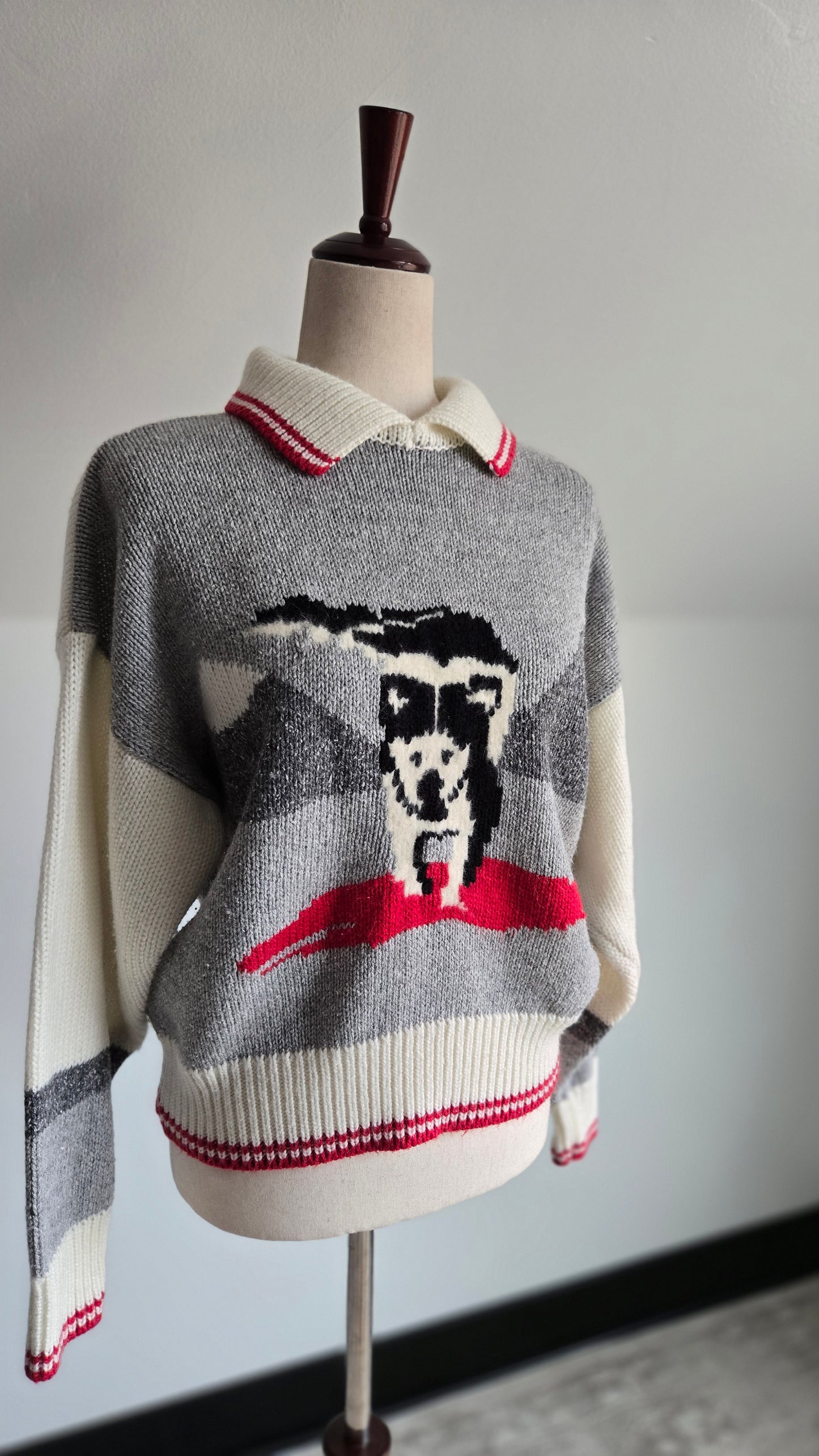 Catalina Vintage 80s Sled Dog Novelty Knit Sweater - Medium