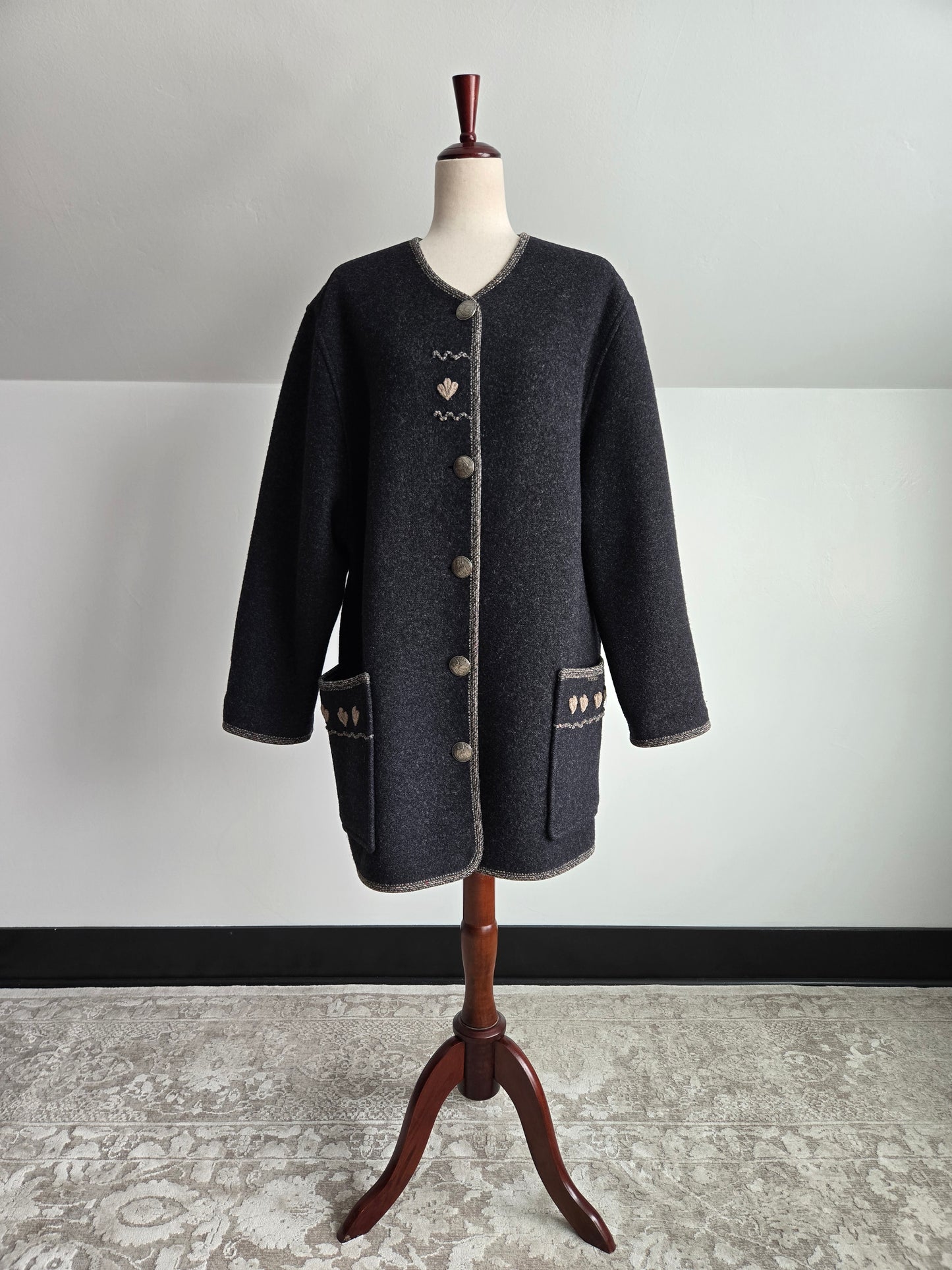 Geisswein Boiled Wool Coat Made in Austria - XL/2XL