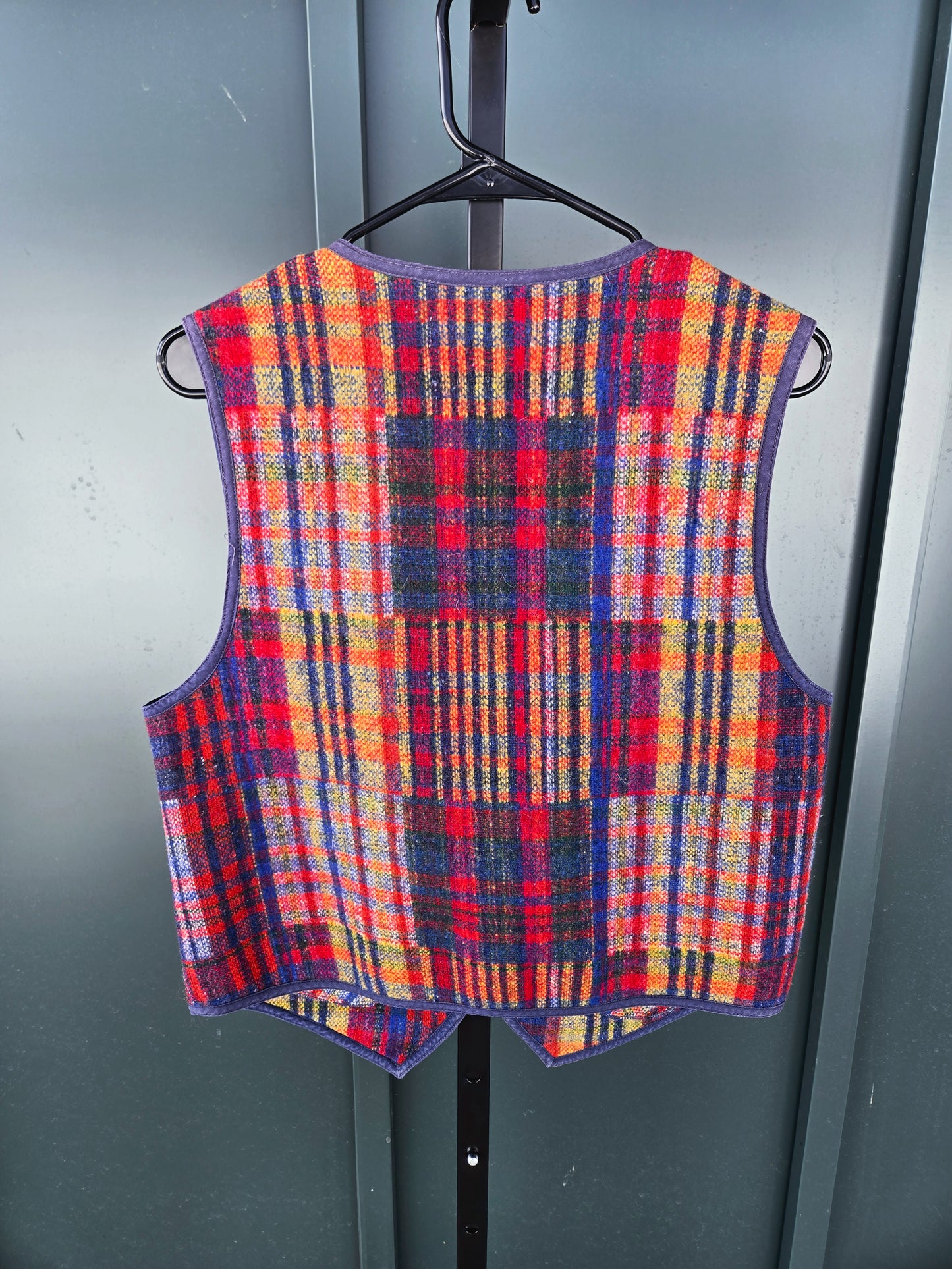 Paris Sport Club Vintage Wool Plaid Vest - medium