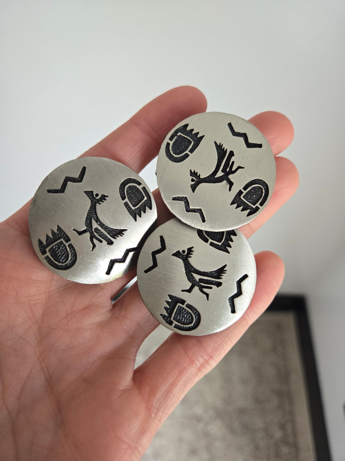 Stainless Steel Road Runner Button Covers - Singles