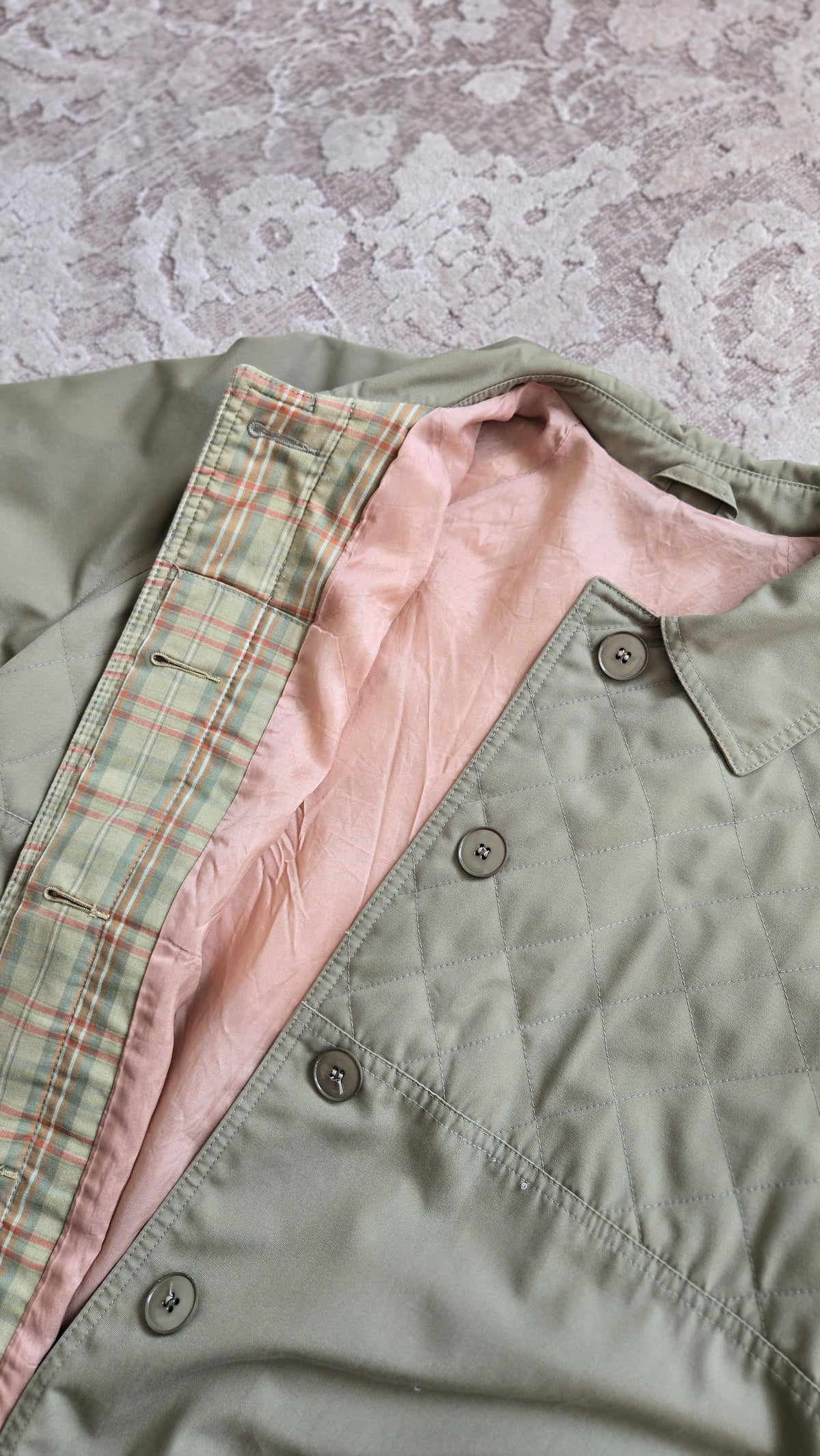 Vintage 60s Quilted Trench Coat - Small/Medium
