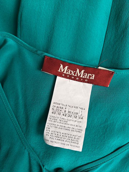 Max Mara Turquoise Silk Dress - Small