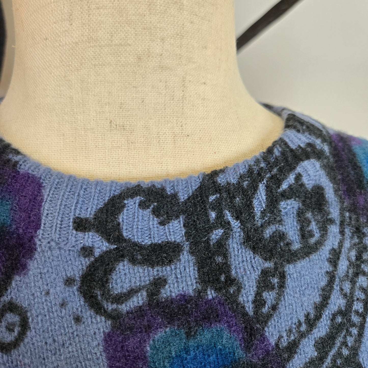 Colours by Alexander Julian Vintage 80s Lambswool Paisley Sweater - medium