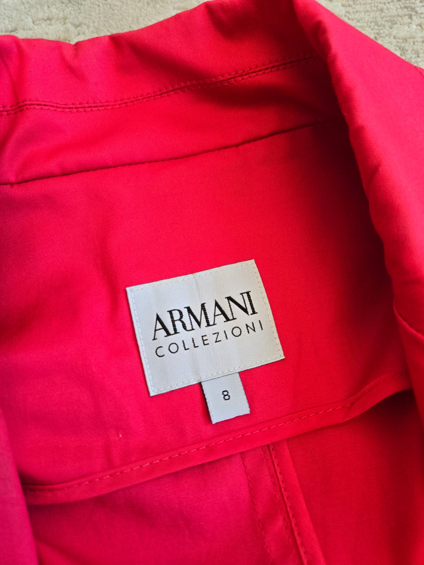 Armani Collezioni Red/Pink Cotton Blazer - Size 8